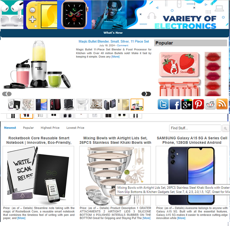 Automated Affiliate E-Commerce Website for Electronic Items – Free Installation