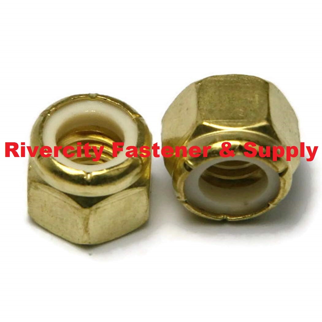 1/2 x 13 Brass Nylon Insert Lock Stop Nyloc Nuts 1/2-13 Nut nylock 1/2x13