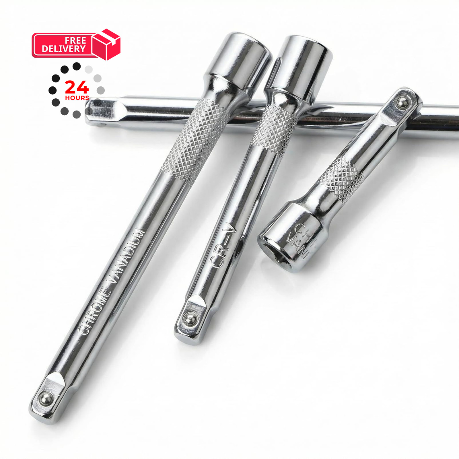 EMSTAR 4PCS 1/4" Drive Socket Extension Bar Set, Silver