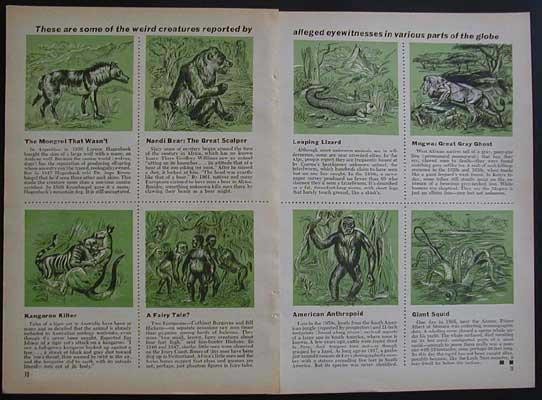 Weird Creatures Mngwa-Nandi Bear-Giant Squid-Tatzelwurm-Historical Cartoon