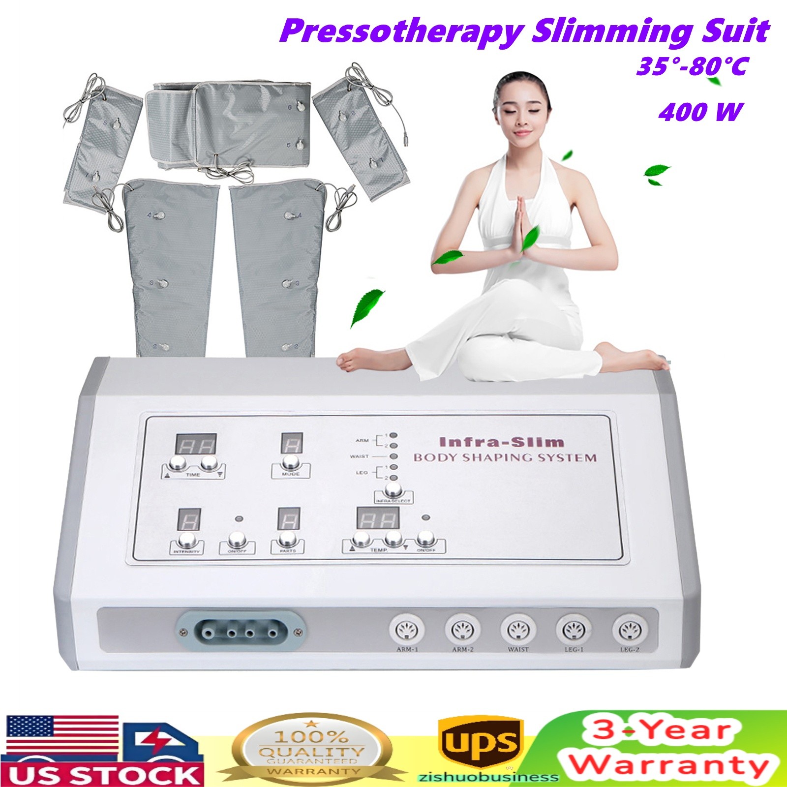Pressotherapy Air Pressure Lymphatic Drainage Device Infrared Body Slimming Suit