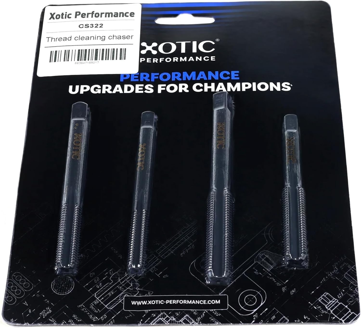 Combo Thread Chaser Tool M8 x 1.25, M10 x 1.25, M11 x 1.25, M12 x 1.25 Set of 4