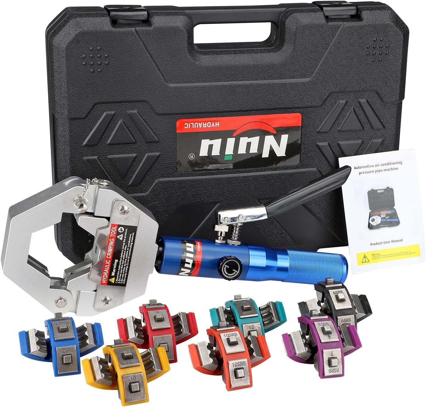 FS-7842A Hydraulic Hose Crimper Kit - 8T Handheld Crimping Tool W/Quick-Lock Die