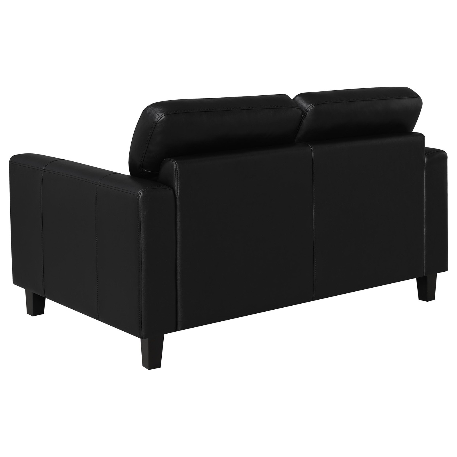 Coaster Scotland 2-piece Faux Leather Upholstered Sofa Set in Black