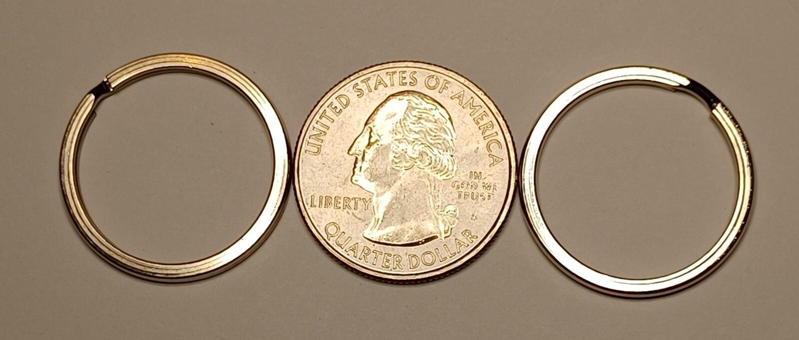 2 New 1 Inch Premium 25mm Nickle Plated Flat Split Ring Key Rings Key Holders