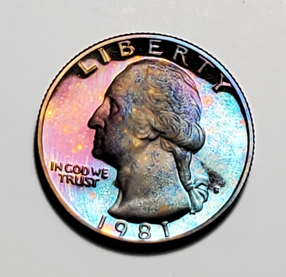TONED 1981 S WASHINGTON QUARTER PROOF UNC #C3655