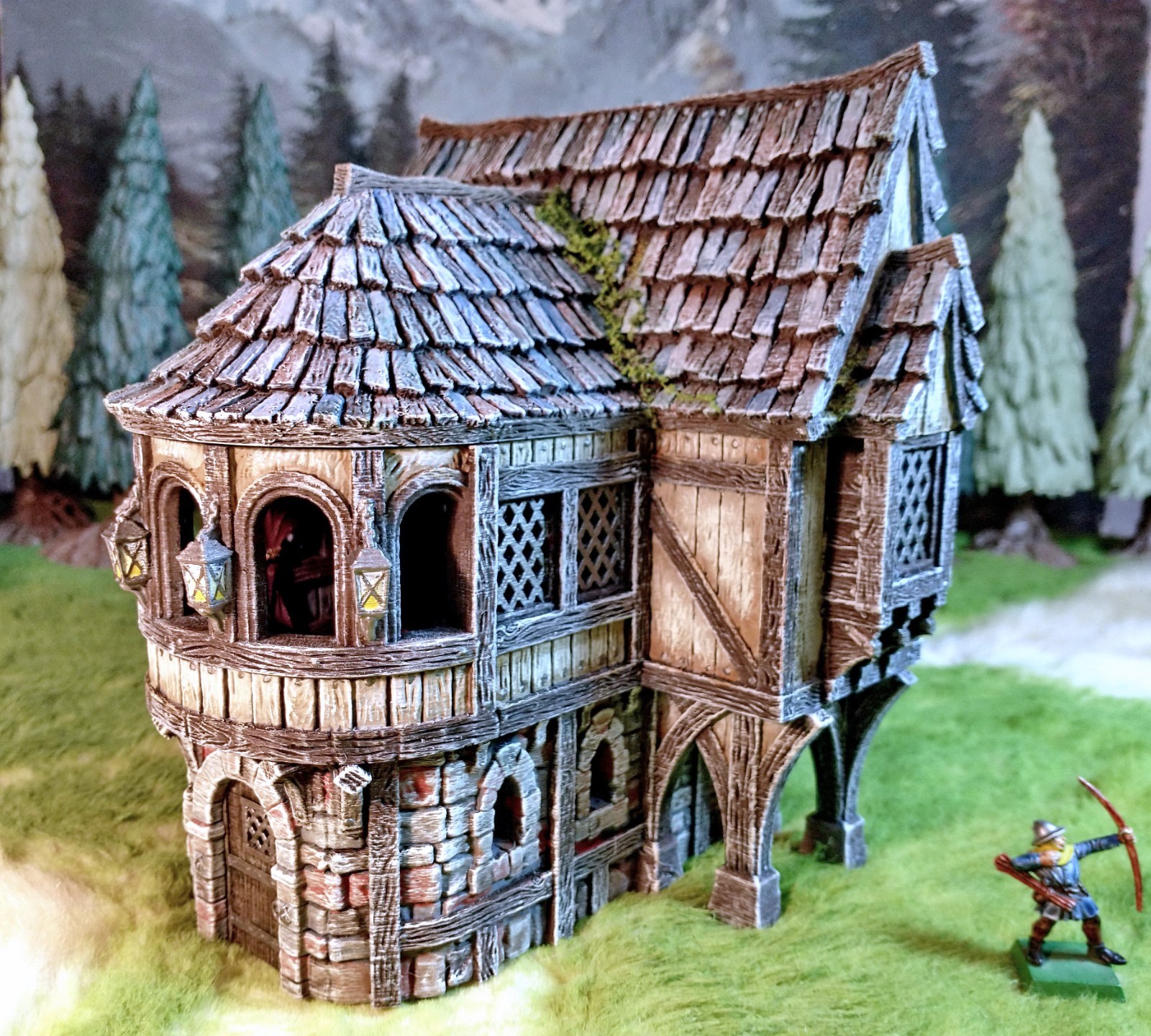Painted Medieval Townhouse 28mm Empire Terrain D&D Warhammer Mordheim