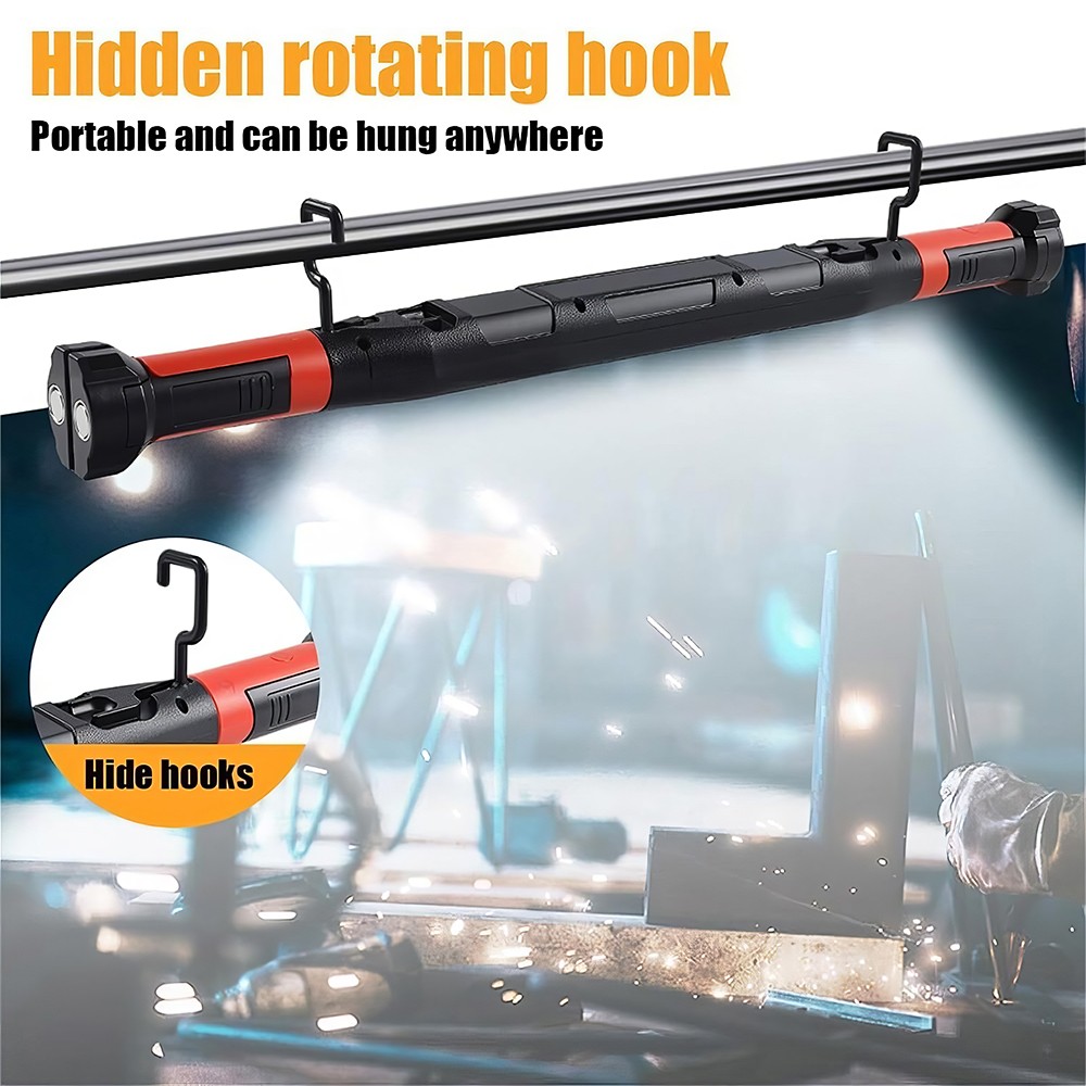 Under Hood Work Light Bar 3000LM LED Magnetic Light Bar with Hooks Rechargeable