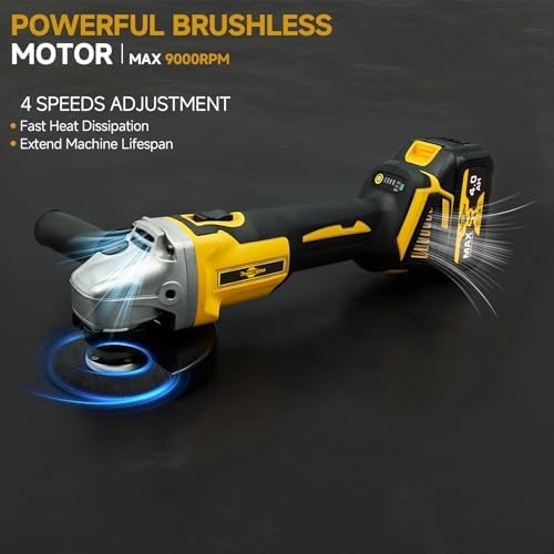 21V Brushless Cordless Angle Grinder Kit w/ Batteries