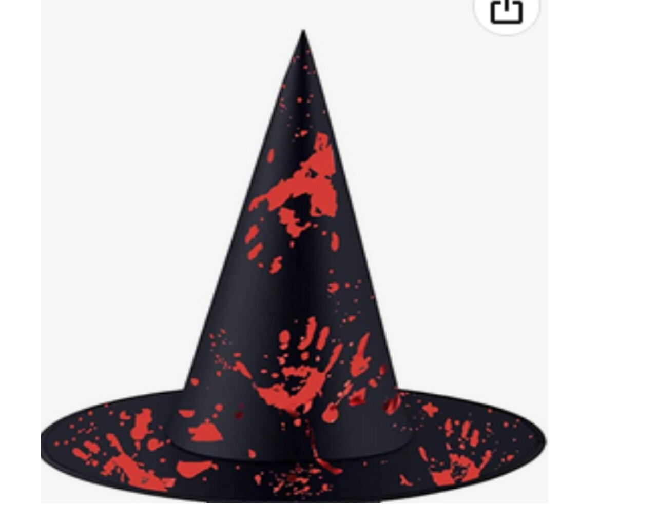 NEW Classic Black Witch Hat OR black w/red foil handprints Size large choice