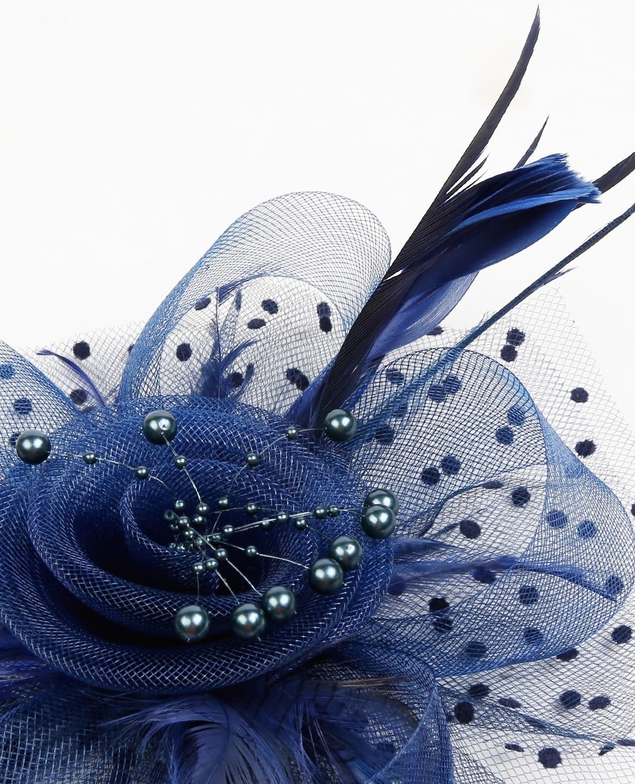 Kentucky Derby Fascinators for Women - Tea Party Hats with Clip Navy
