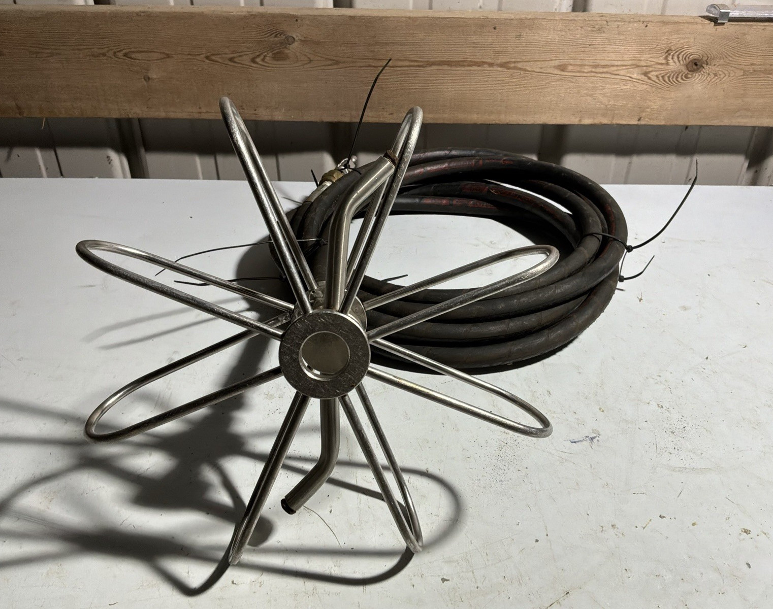 Mosmatic 12” duct spinner and jumper hose. Hood cleaning