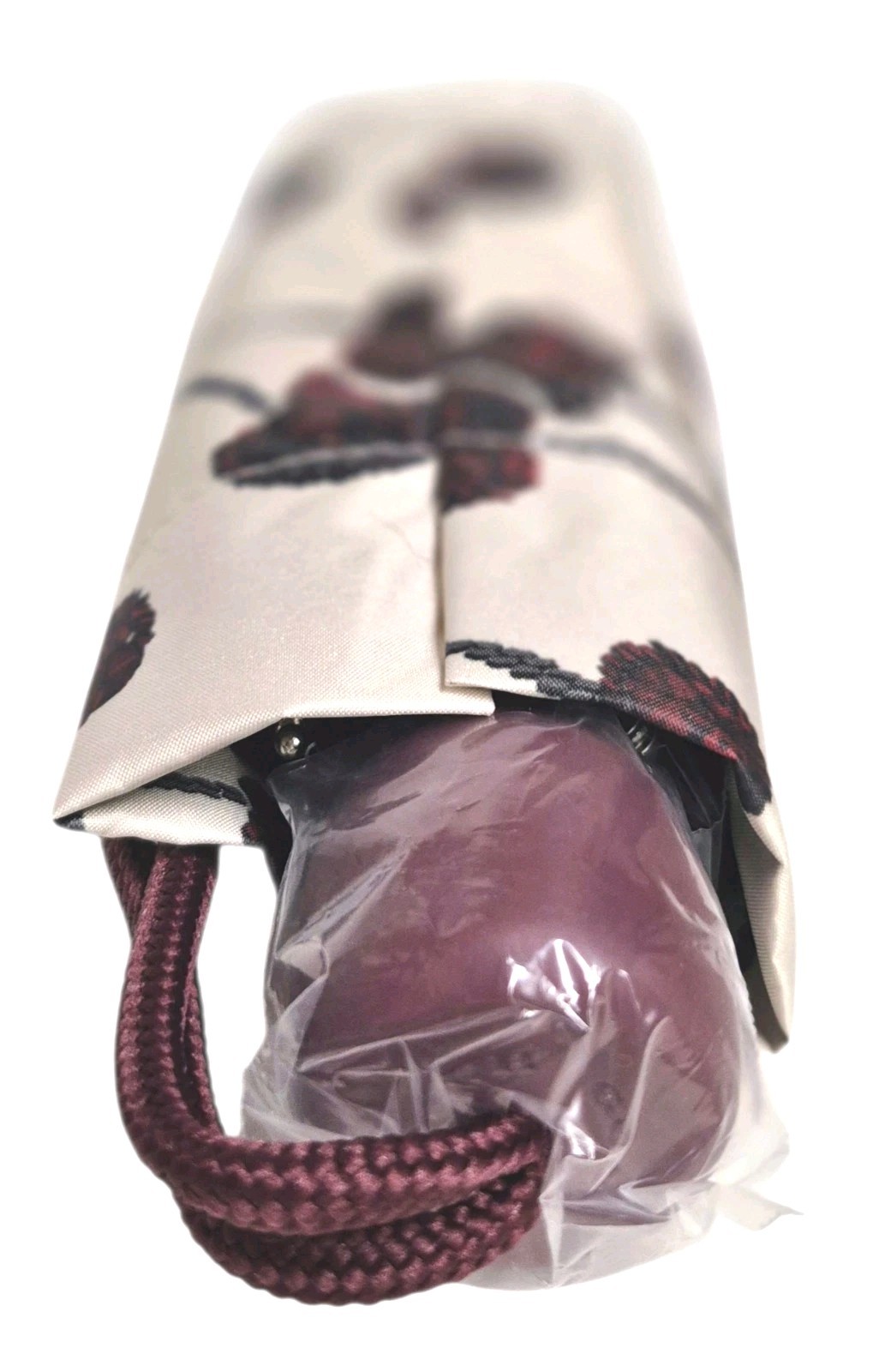 Coach UV Protection Mini Umbrella with Cherry Print Silver Chalk Multi CDF36 NWT