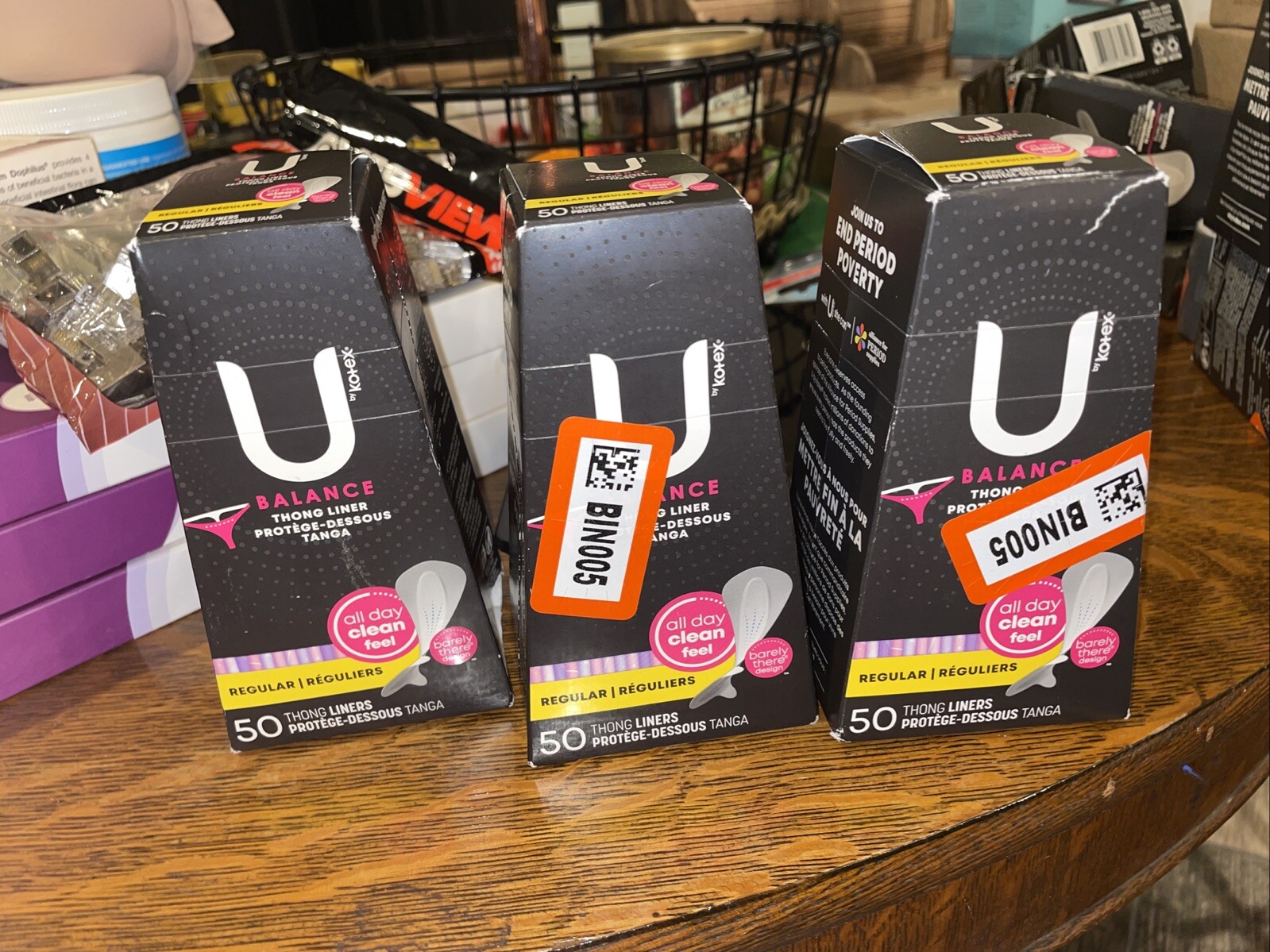 Lot of 3 U by Kotex Barely There Thong Individually Wrapped Pantiliners 50 ea