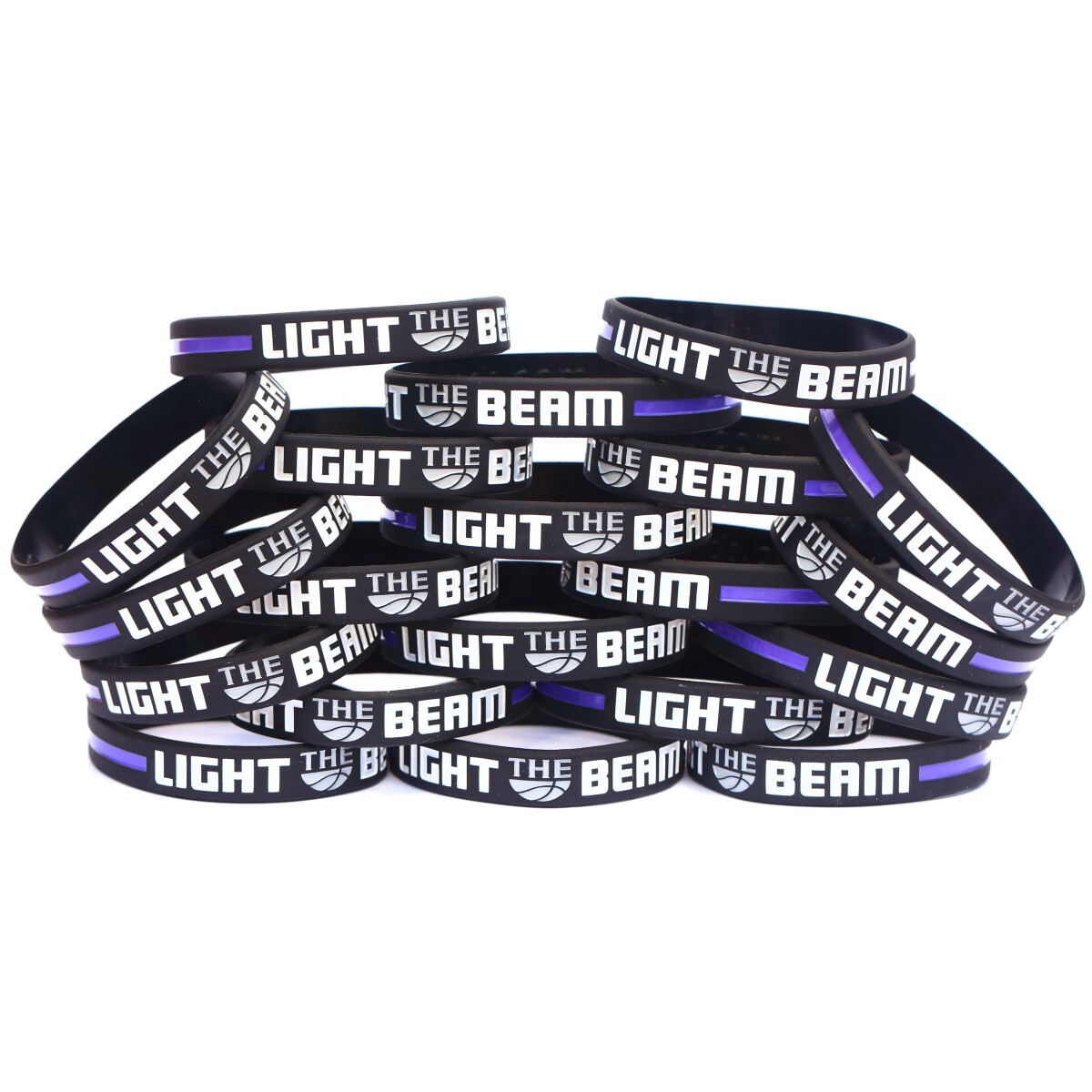20 Light The Beam Wristbands - New Silicone Basketball Bracelets from Sacramento