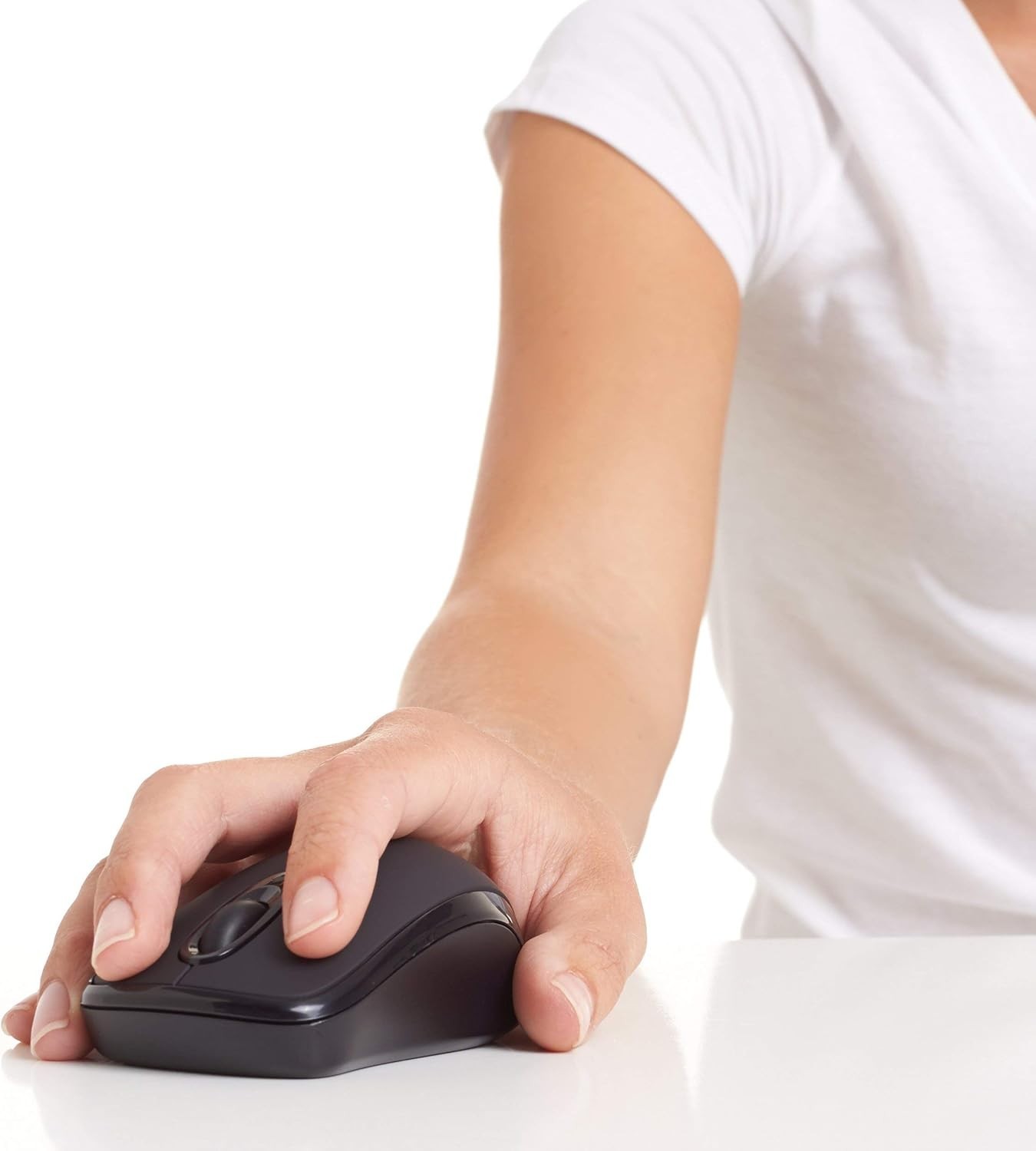 Smooth and Reliable Wireless Optical Mouse with Built-in USB Receiver - Black