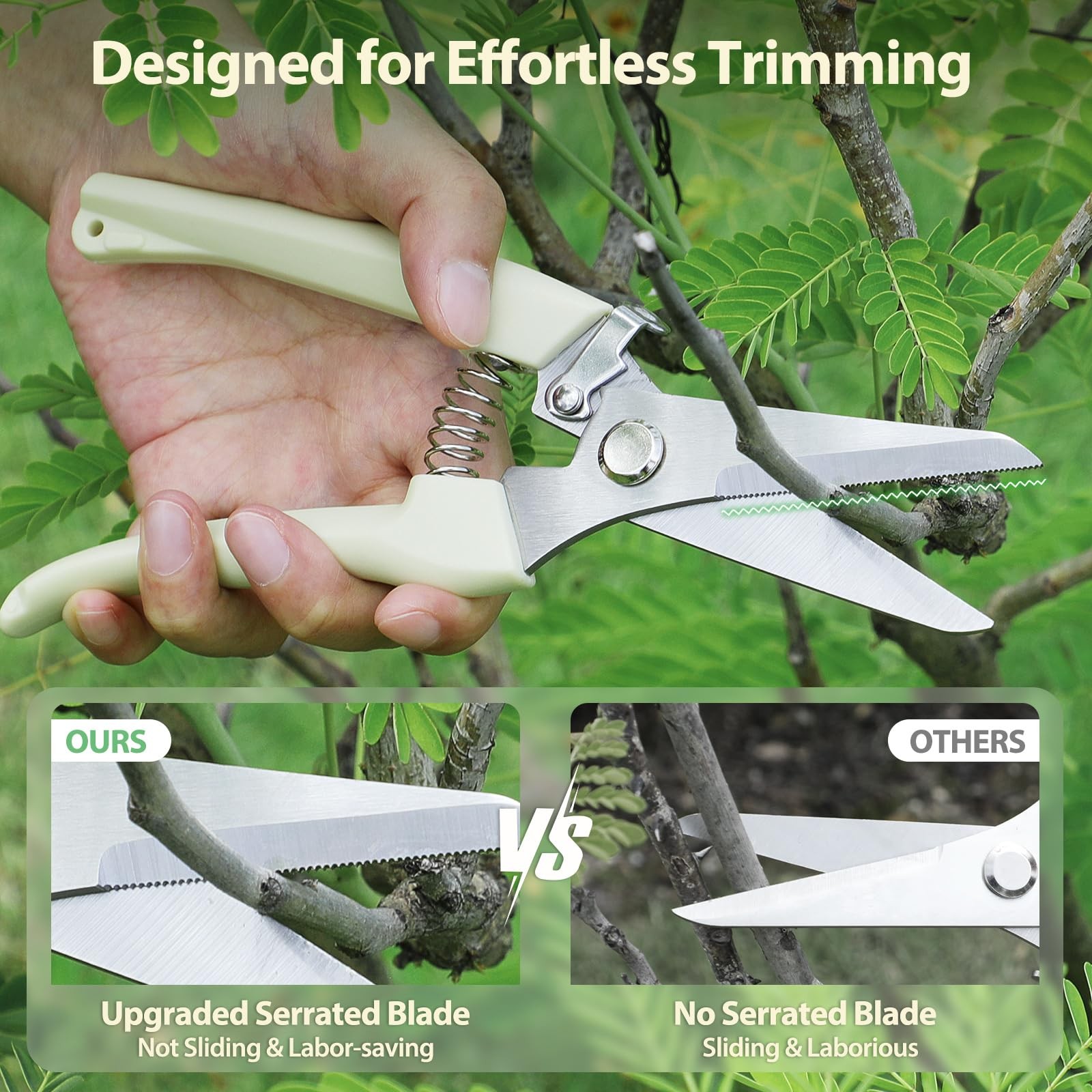 4PACK Pruning Shears, Stainless Steel Garden Sharp Handhled...