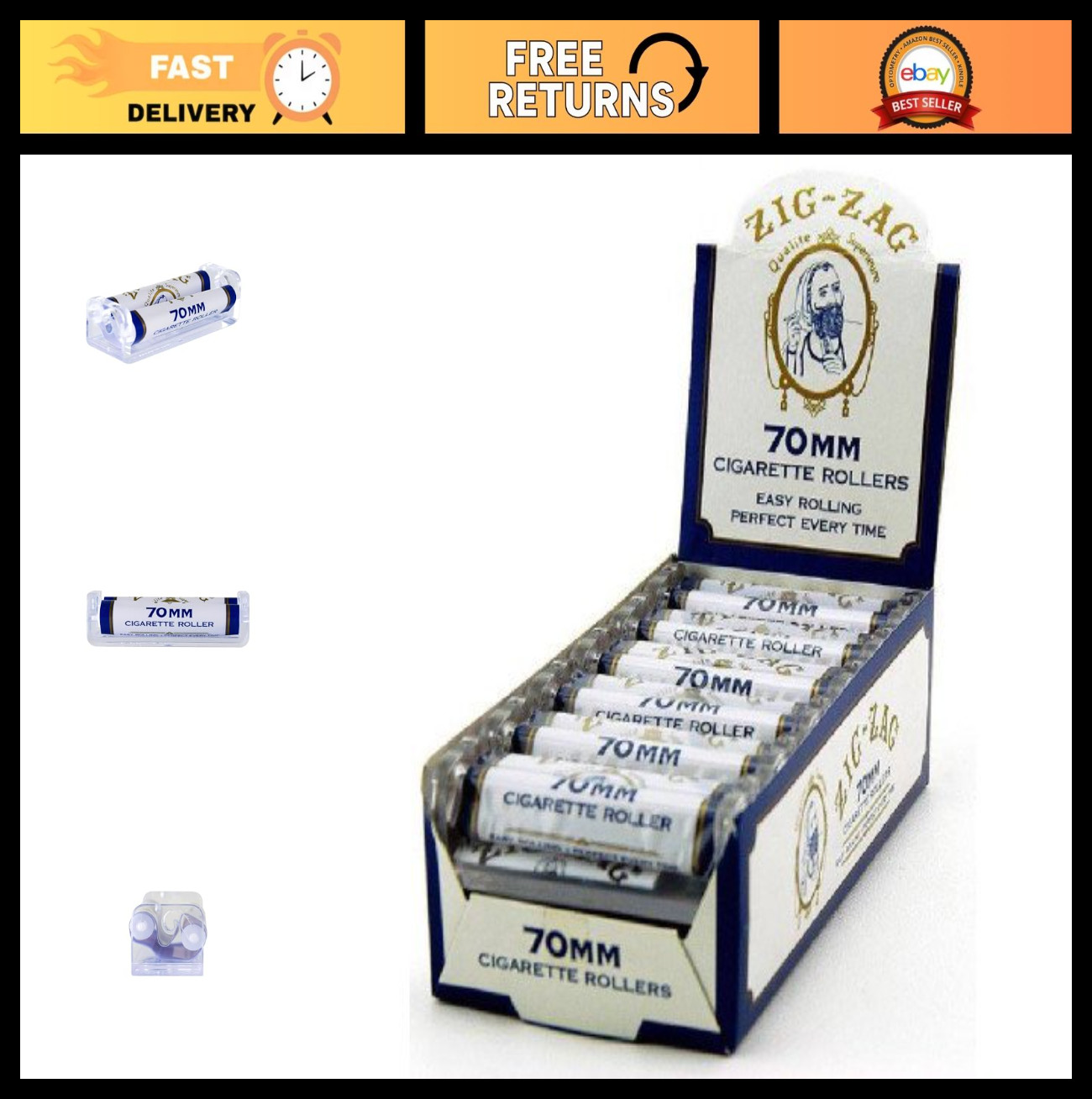 70MM Cigarette Rolling Machine - Pack of 12, Easy Use, Portable, Durable