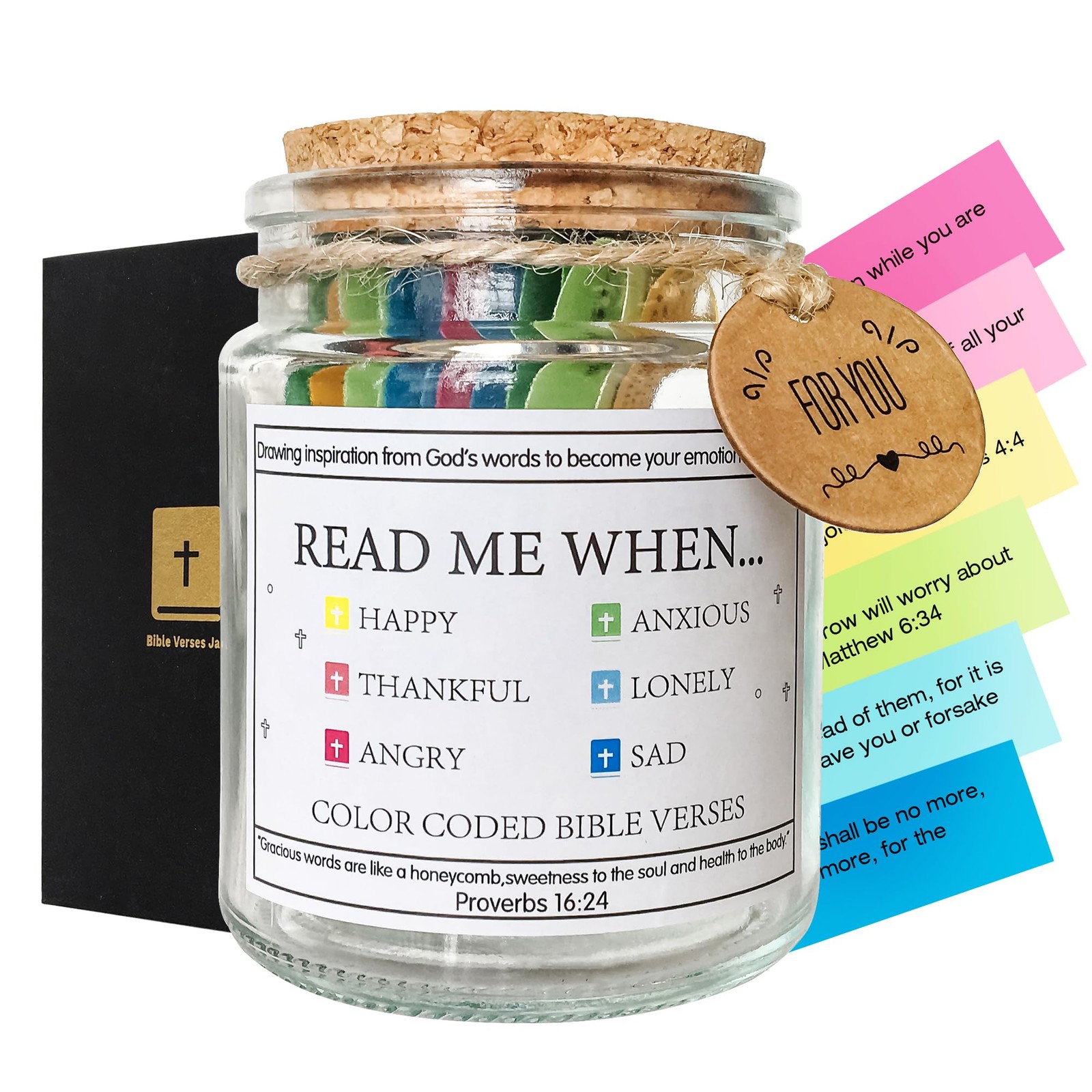 Bible verses quotes in a jar, bible kit note jar read me when need inspiratio...
