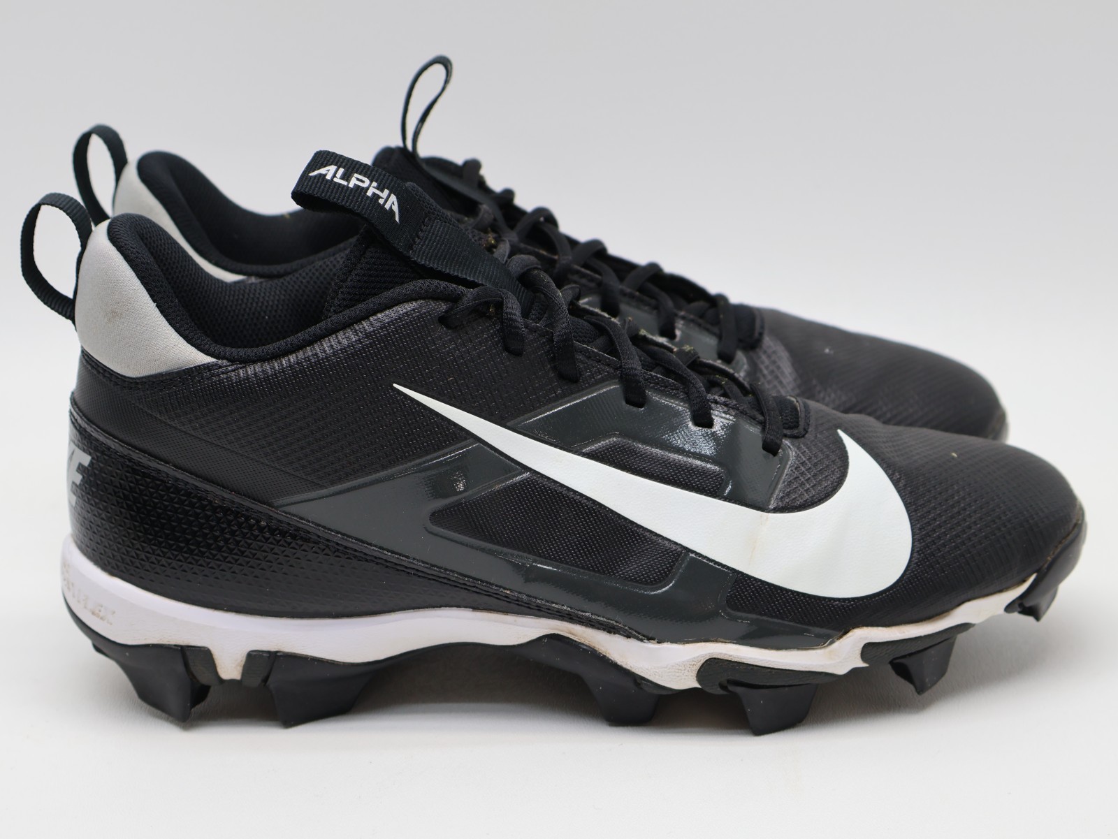 Nike Alpha Menace 4 Shark Football Cleats Size 10 WIDE Black White FQ3875-001