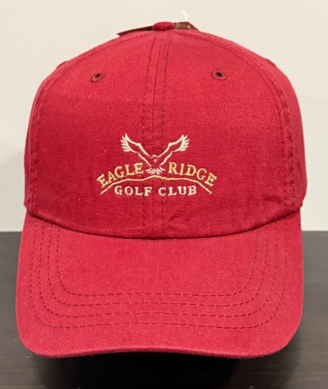 Eagle Ridge Golf Club Page and Tuttle Adjustable Dad Hat Cap Red Cotton