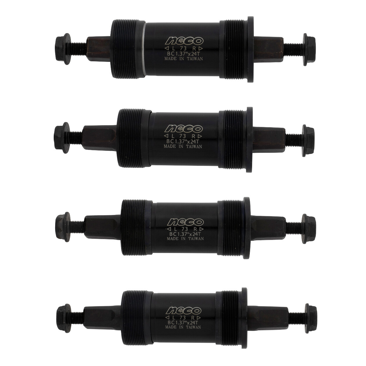 NECO Bike Bicycle Bottom Bracket Sealed Bearing Cartridge Square Set 73mm BLACK