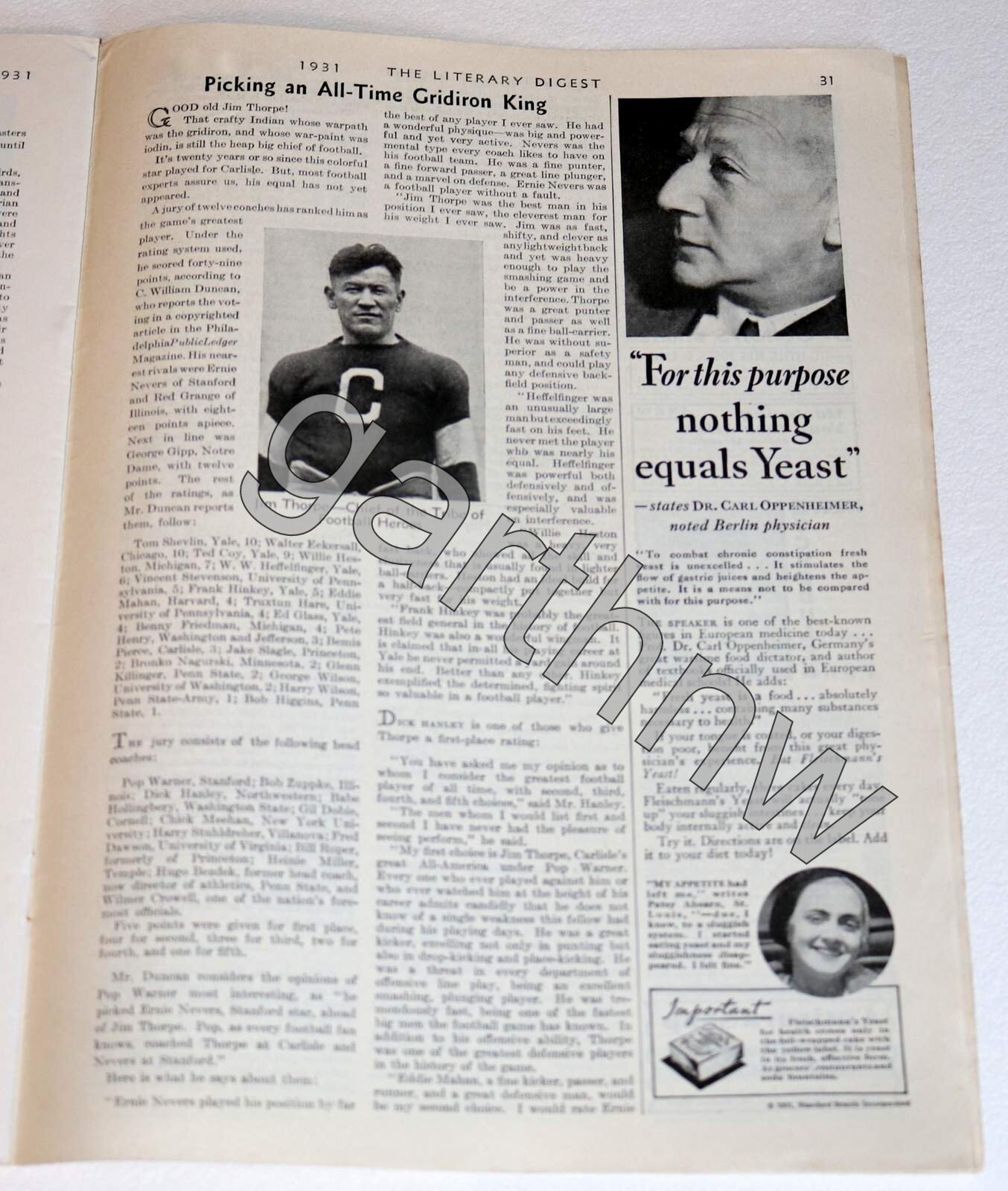 JIM THORPE 1936 GRIDIRON KING PHOTO FEATURE +  COLLEGE FOOTBALL DEATHS PICTORIAL