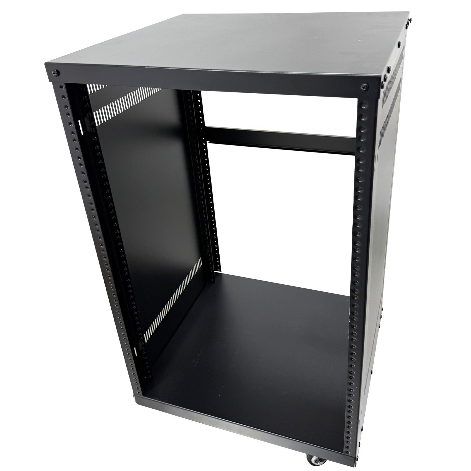 12U Open Frame Server Rack with 4 Casters Mobile Under-Desk Server Stand