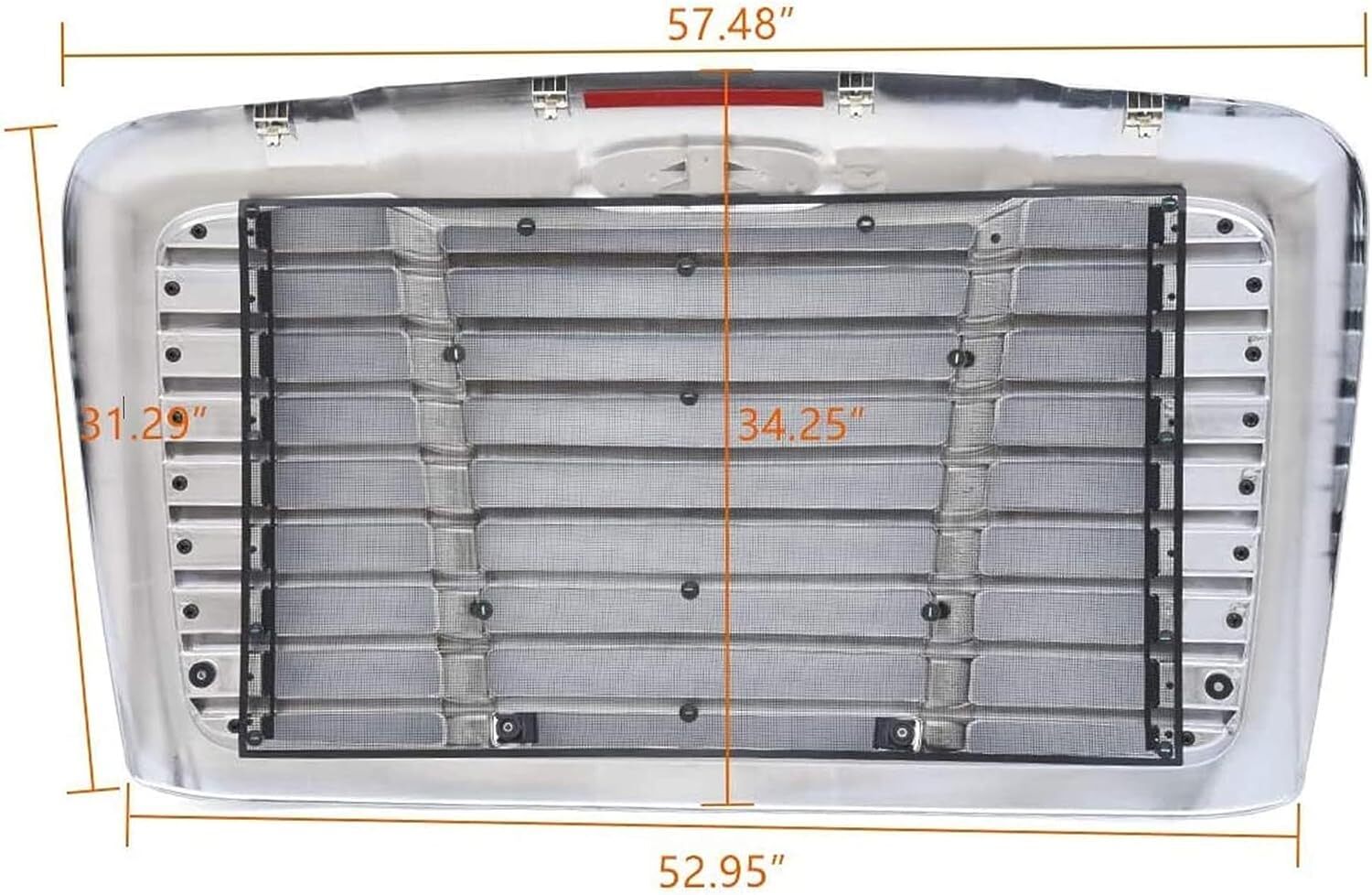 Chrome Front Hood Radiator Grille With Bug Screen Freightliner Cascadia 2008-16