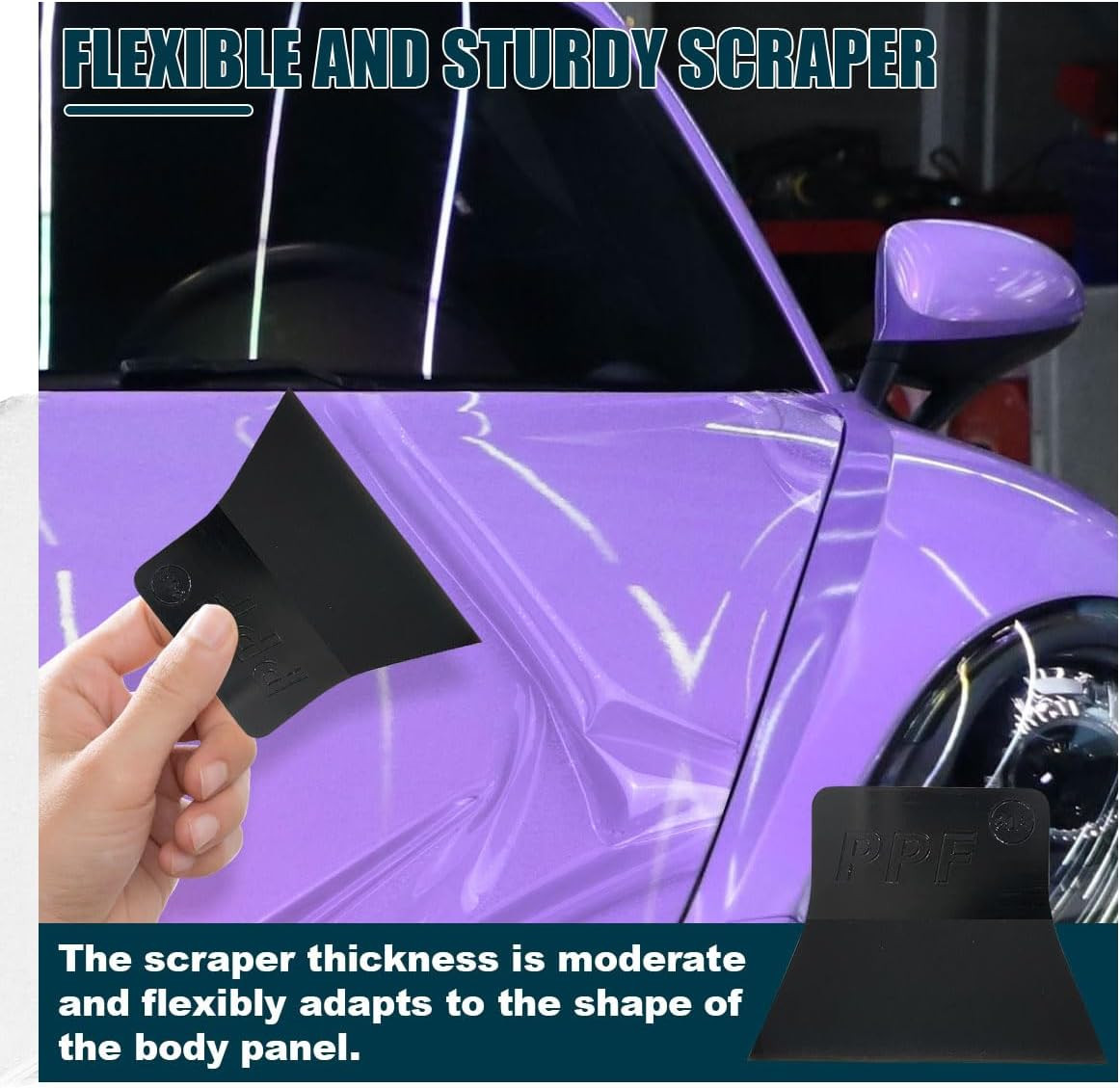 Window Tint Squeegee, PPF Squeegee Vinyl Wrap Tool, 90A Hardness Anti-Scratch...