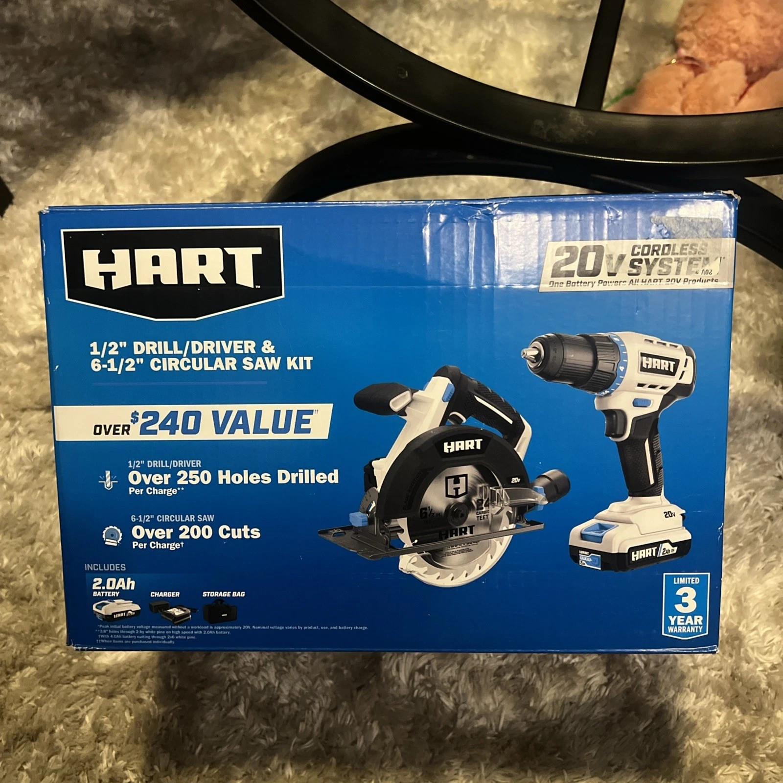 BRAND NEW Hart Drill & Circular Saw 20V Combo Kit 1battery ,Charger, BLADE, Bag