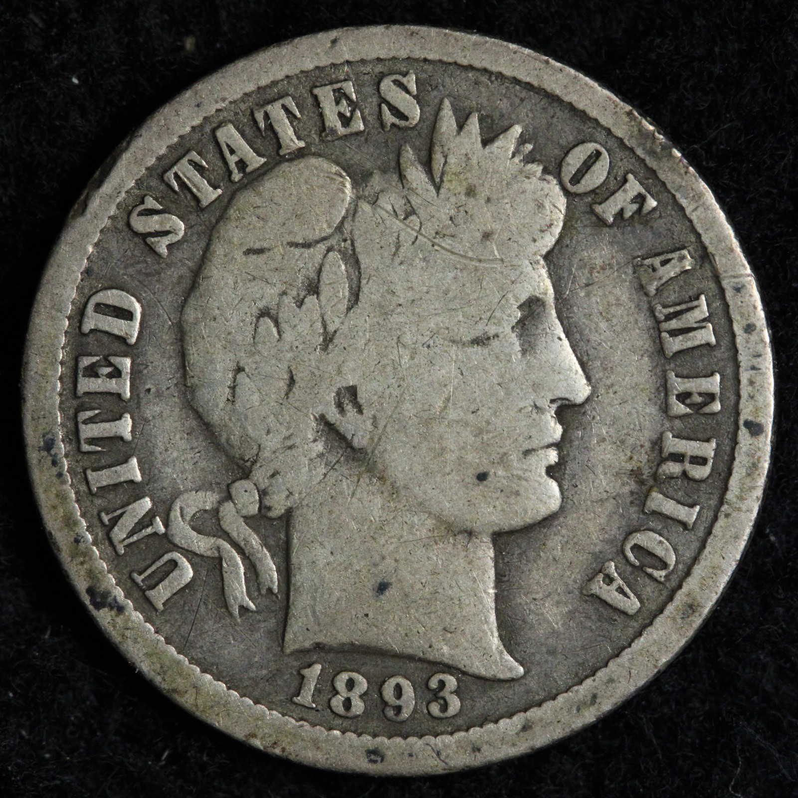 1893-O Barber Silver Dime FINE E208 WUKNH