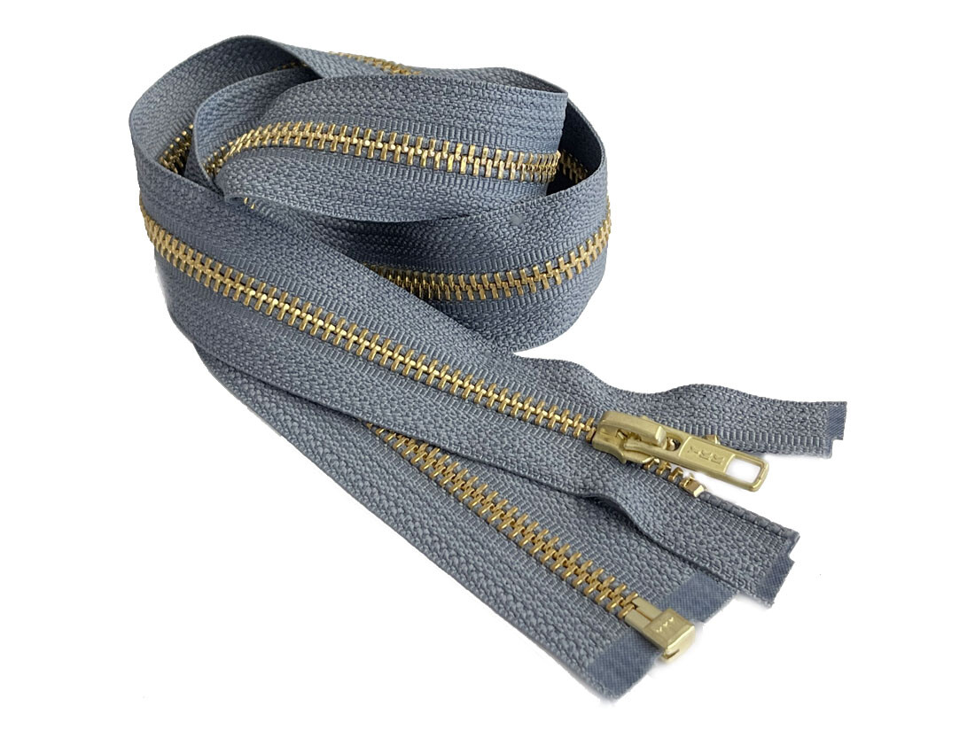 14 Inch Metal Zipper YKK #5 Golden Brass Medium Weight Separating made in USA