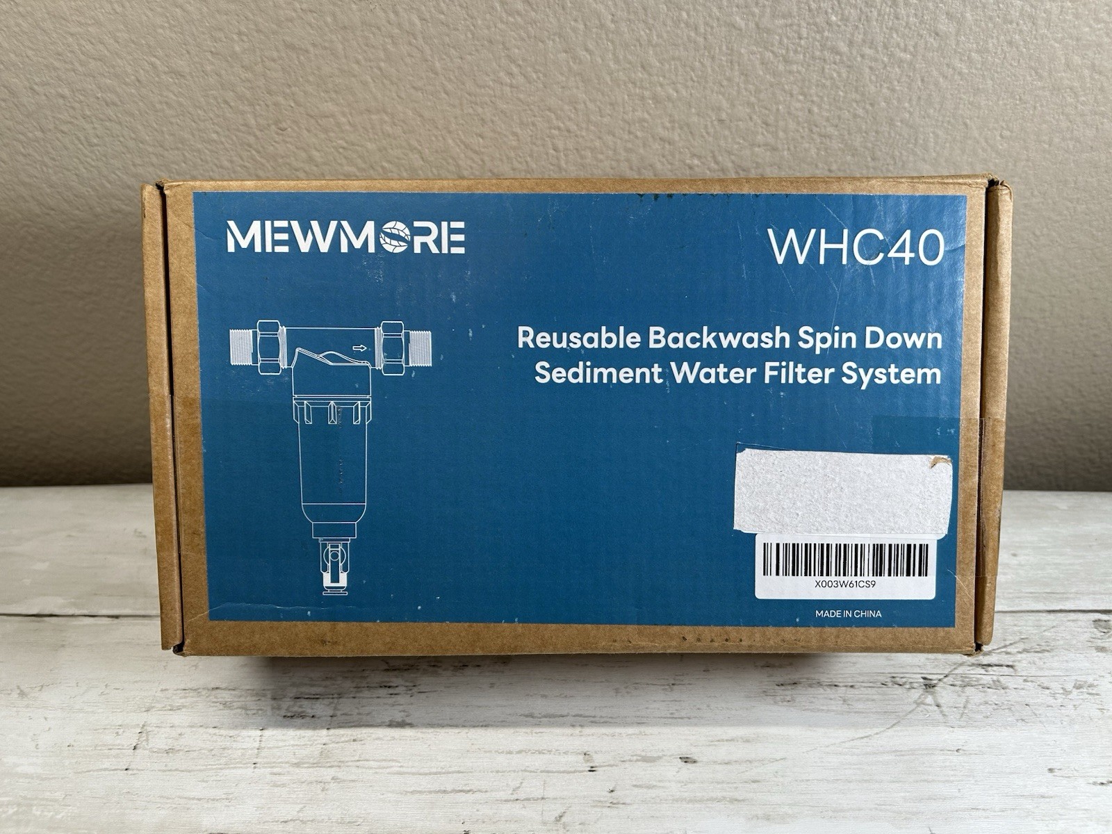 MewMore WHC40 Reusable Backwash Spin Down Sediment Water Filter - New Open Box