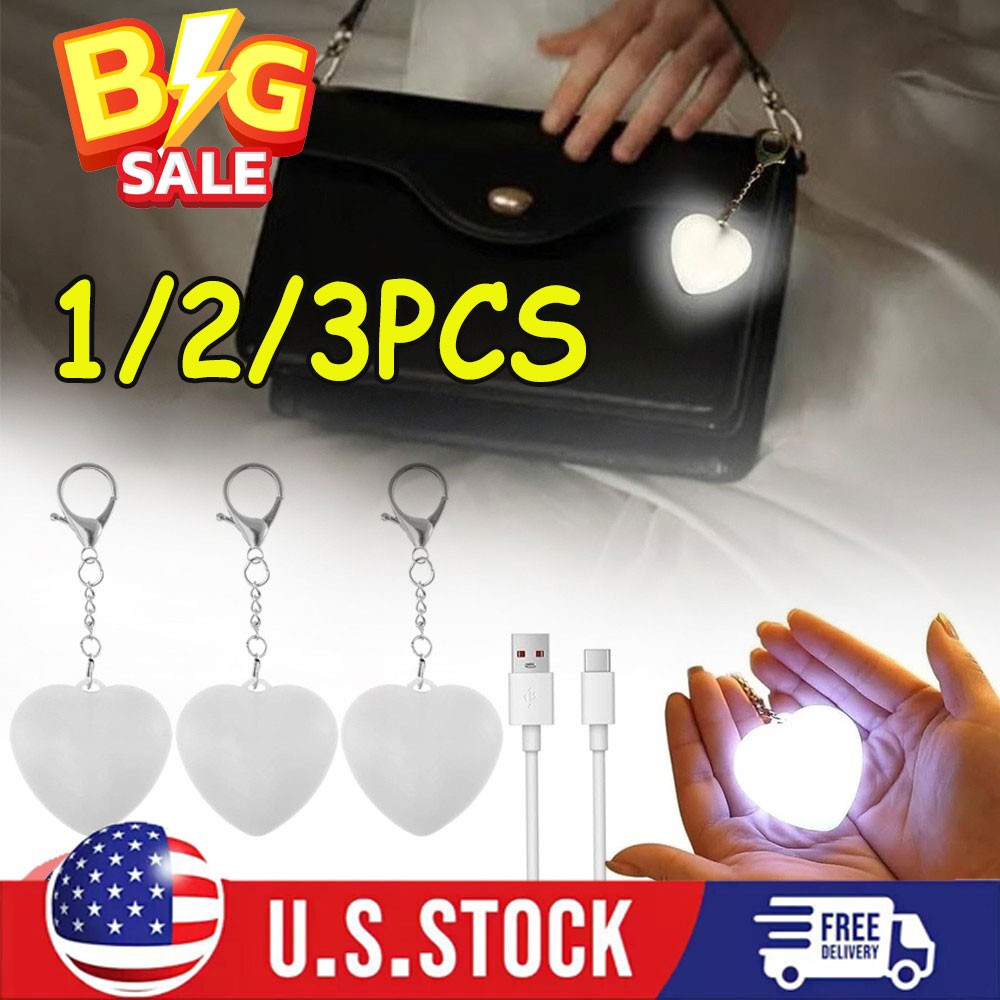 1~3x Heart Pattern Touch Sensing Light Portable Handbag Light LED Creative Gifts
