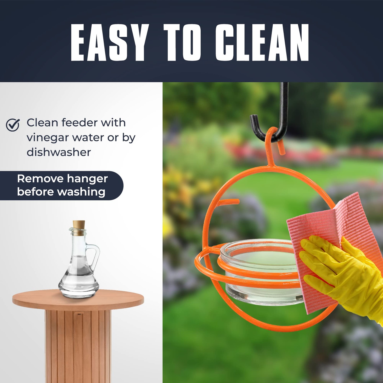 Monarch Abode Hanging Bird Feeder for Outdoors – Oriole Orange
