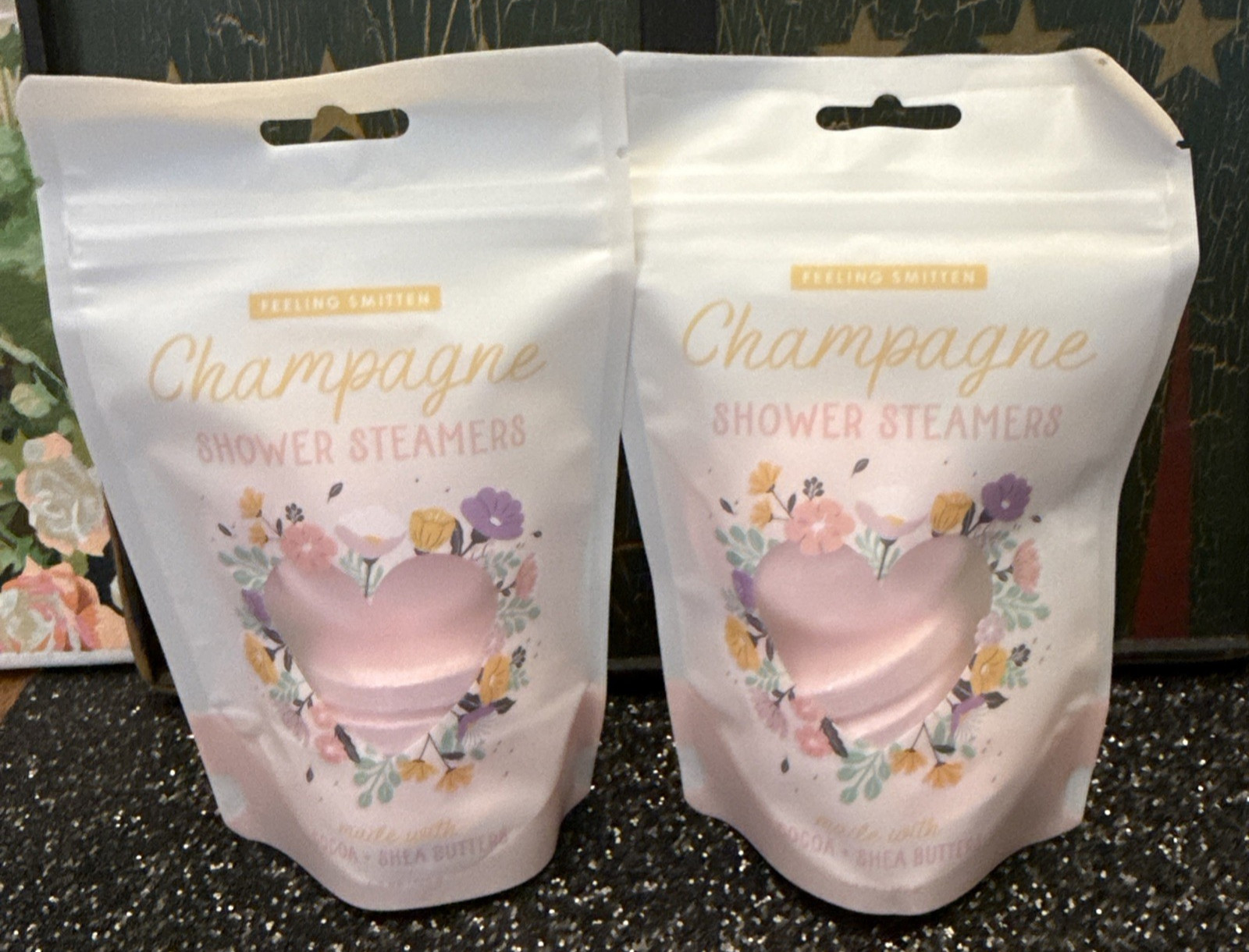 Feeling Smitten Champagne Shower Steamers 2 Pack 4.2 oz Spa Aromatherapy