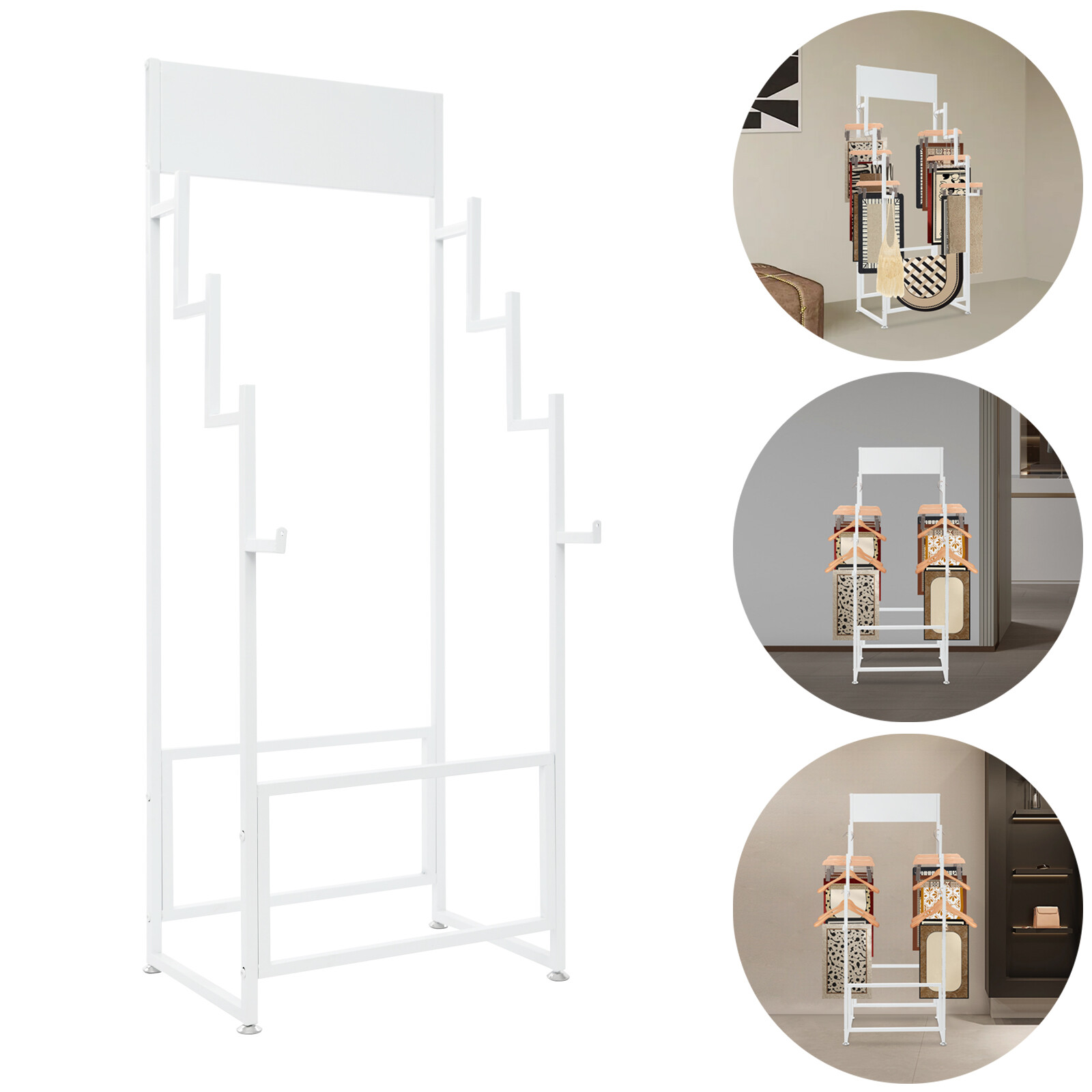 Carpet Display Rack Floor Standing Carpet Display Stand Commercial Organizer us