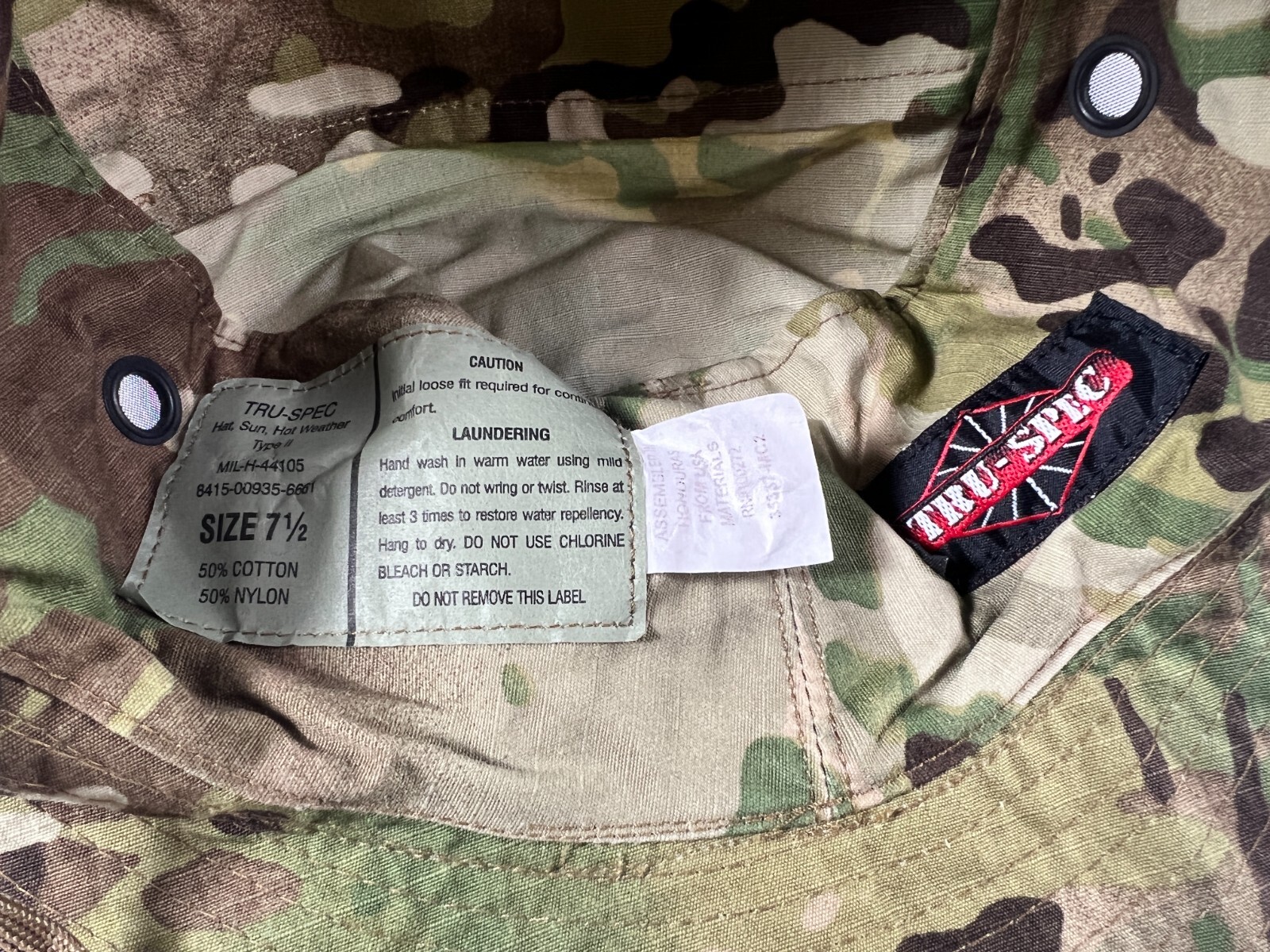 Tru-Spec Cotton Ripstop Boonie Hat - Size 7.5 In Multicam - New Without Tags