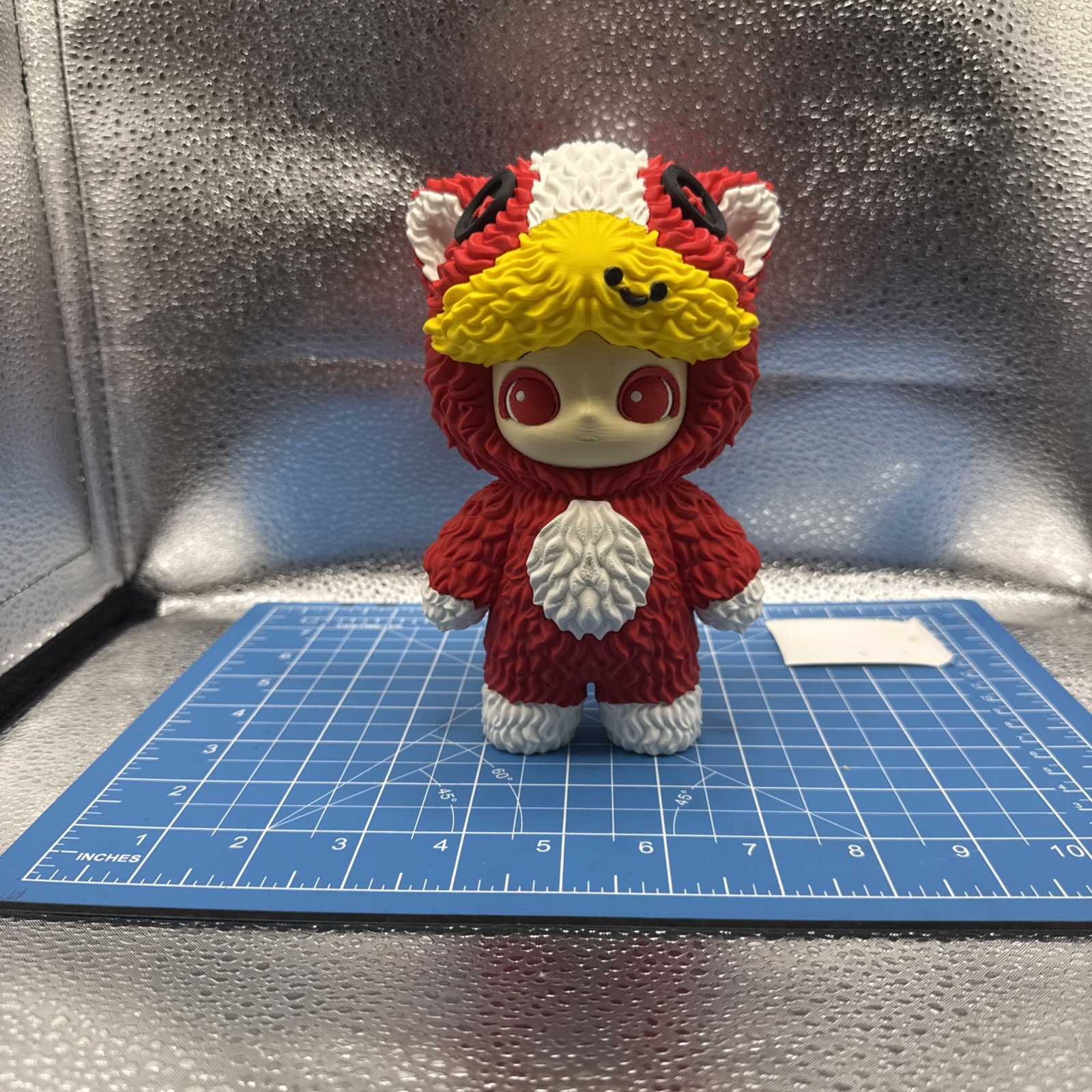 3D printed colorful cartoon figurines. Height: 6.5inches.