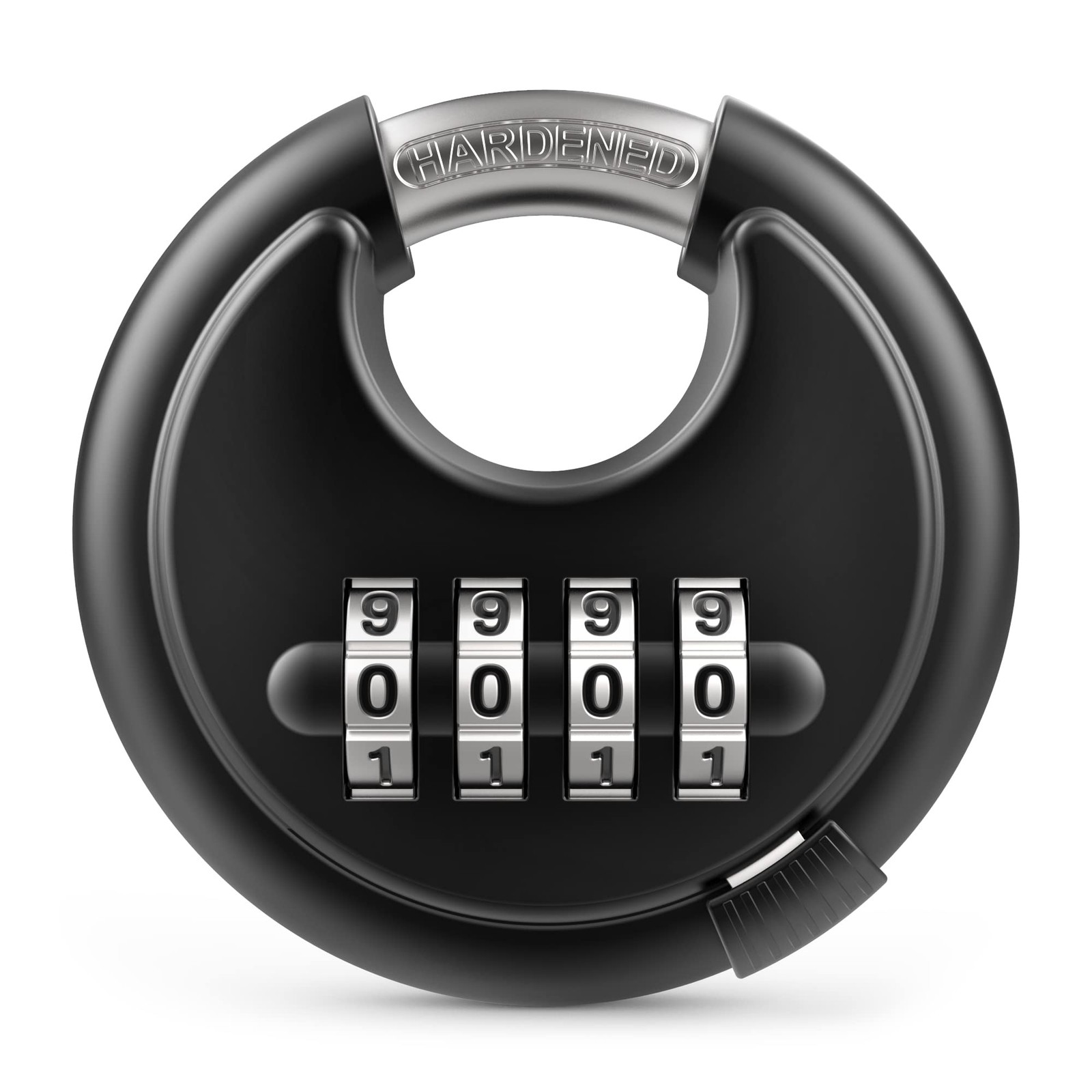 Puroma Combination Lock, 4 Digit Padlock with Hardened Steel Medium, Black