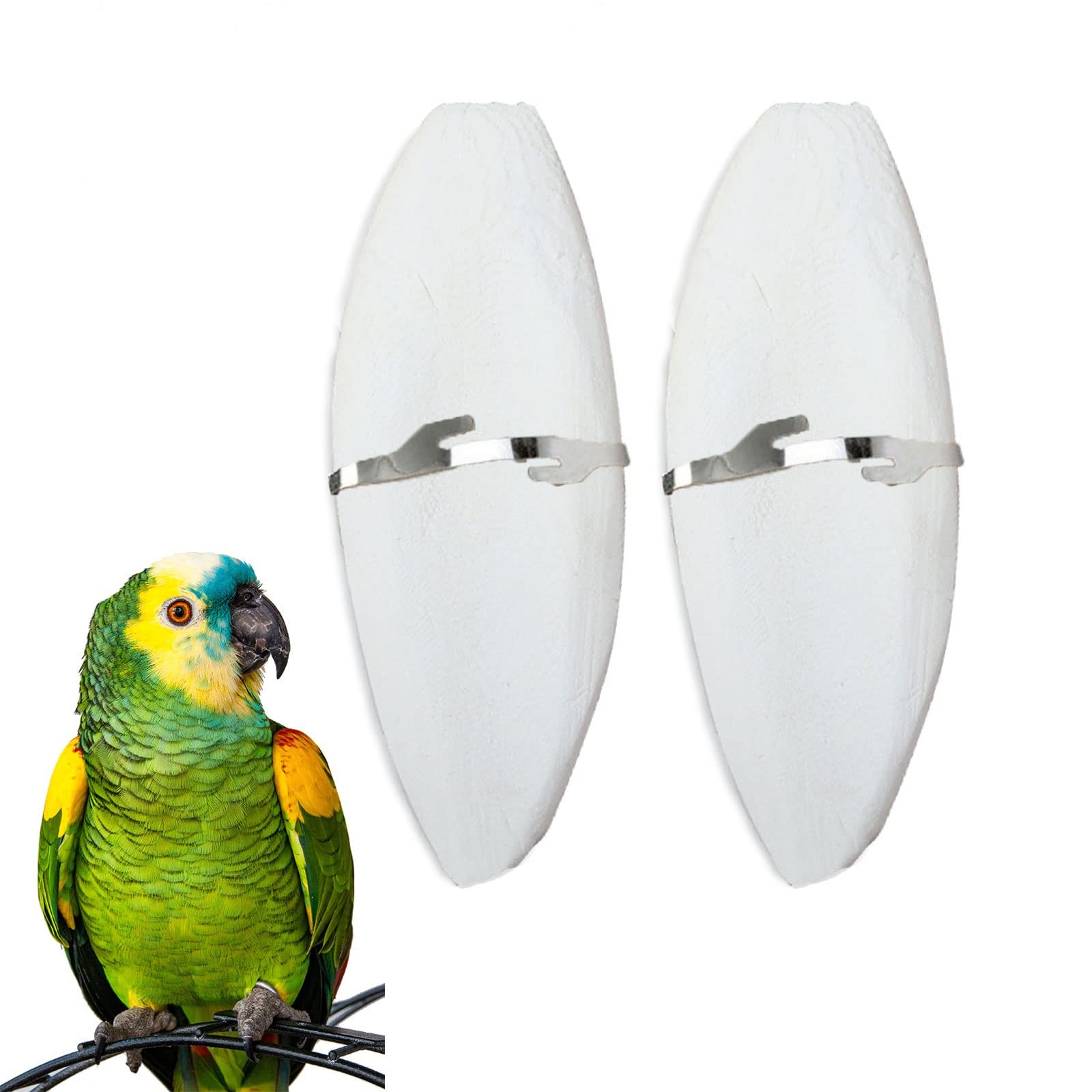2 Pack Big Cuttlebones for Birds Parakeets Cockatiels African Greys All Parro...