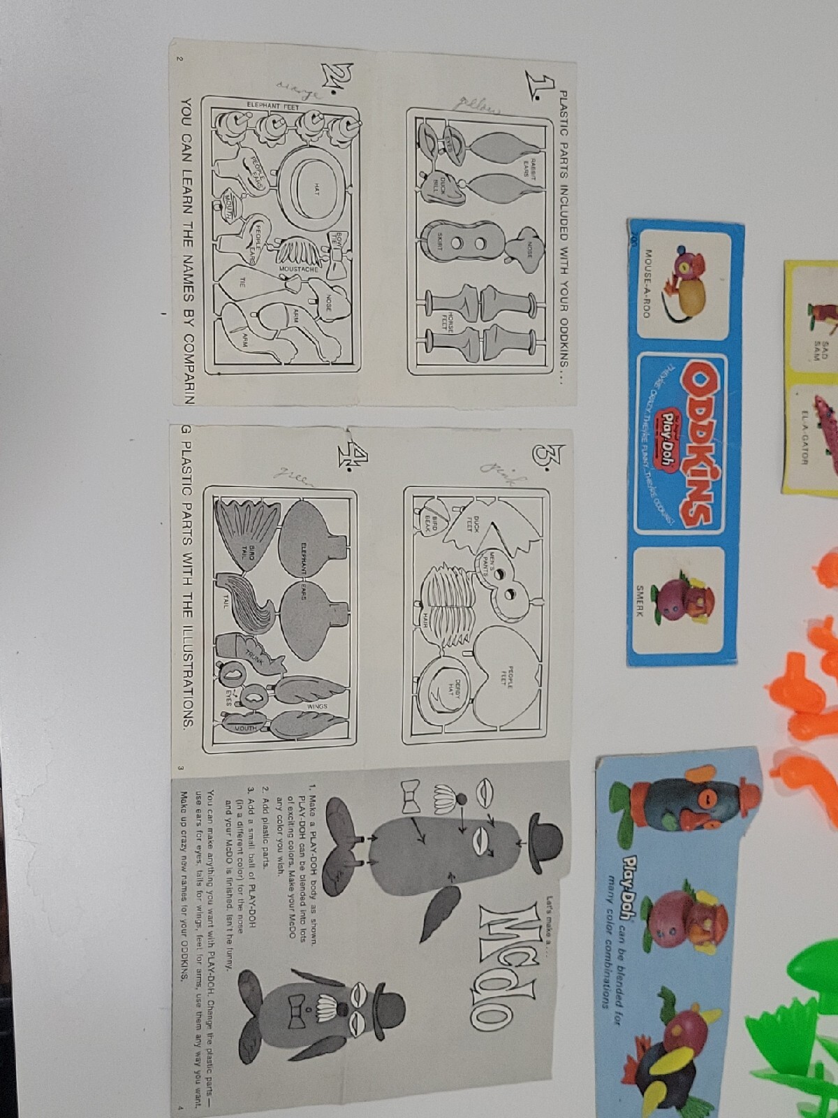 Vintage 1967 PLAY DOH ODDKINS playset *missing one ear