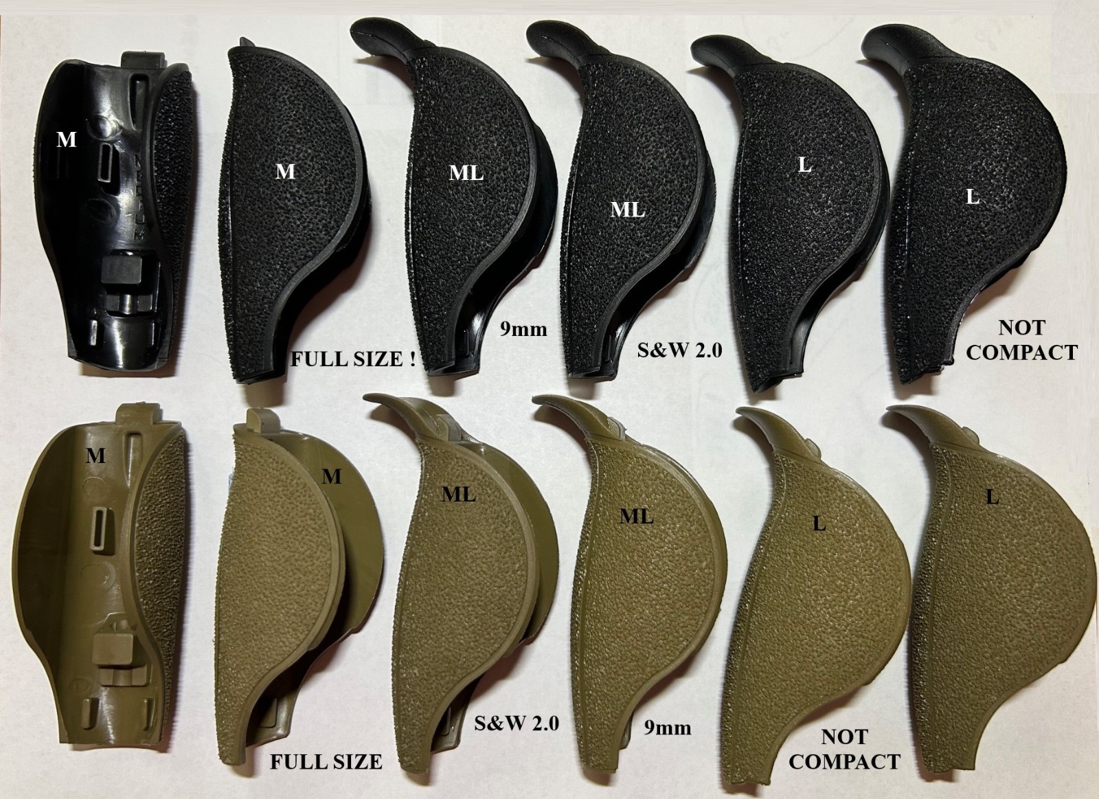 Smith & Wesson M&P M2.0 Full Size Backstrap (Black or FDE) Grip (New!)