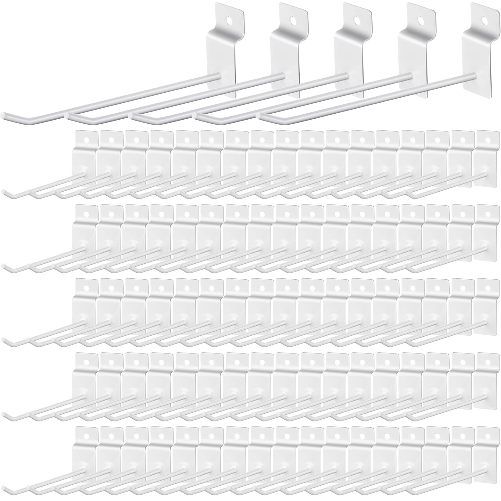 100 Pcs Slatwall Hooks 6 Inch Panel Display Metal Slat Wall Hanging Hooks Peg