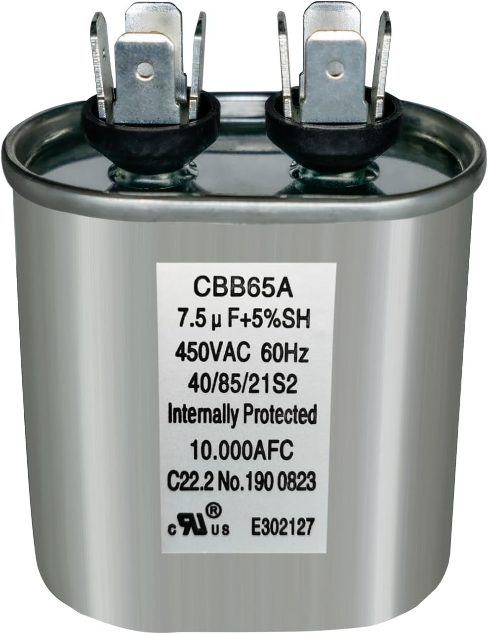 7.5uF 370 440VAC CBB65 Oval Run Start Capacitor AC Motor Fan Heat Pump HVAC