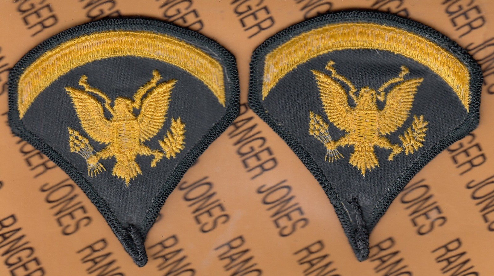 US Army E-5 EM Specialist Fifth Class SPEC-5 MALE rank ~3.25" patch set m/e N