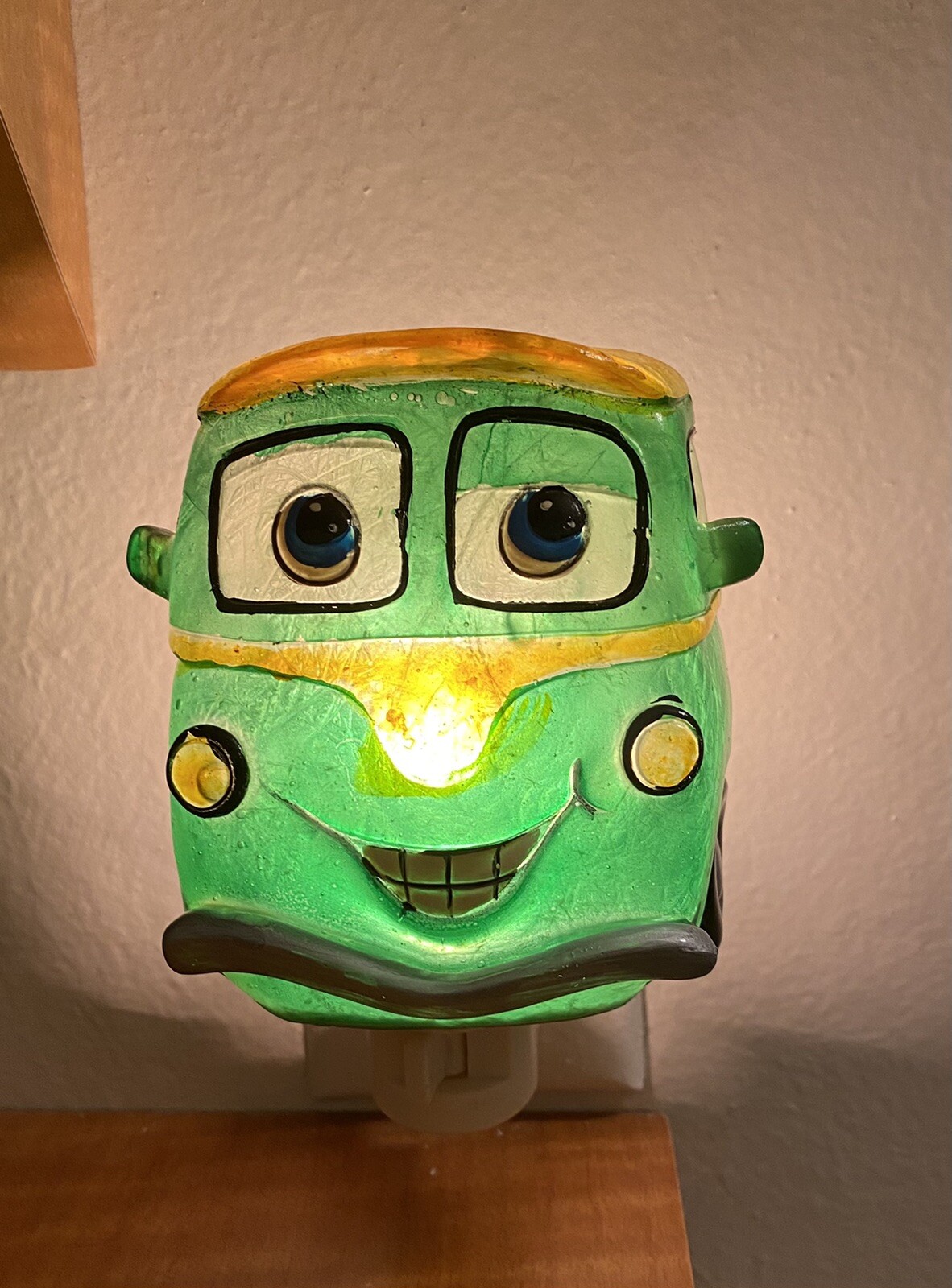 Green Happy Car design Childrens Nightlight, Lamp,light kids,Home decor’ 5”