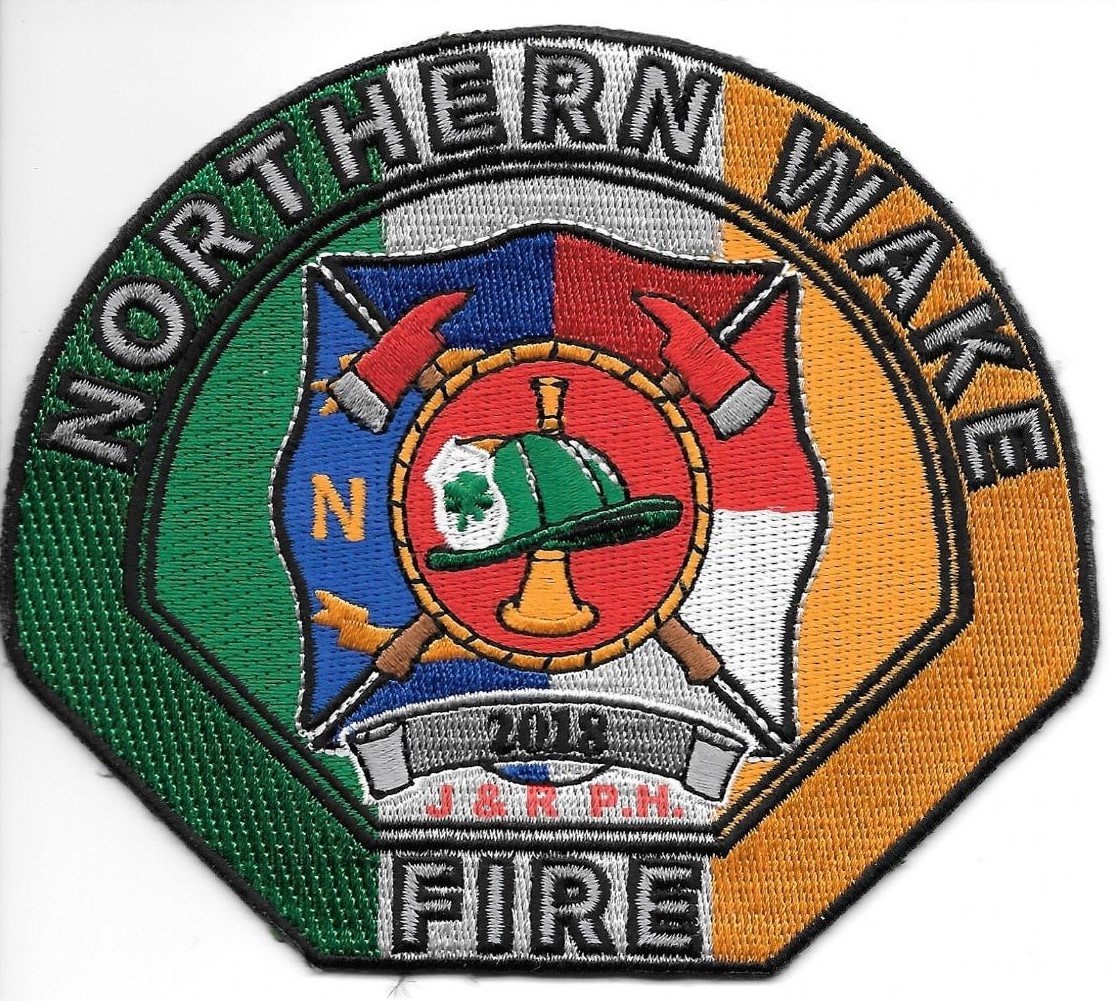 Northern Wake  Fire Dept. - 2018, North Carolina  (4.5" x 4" size) fire patch