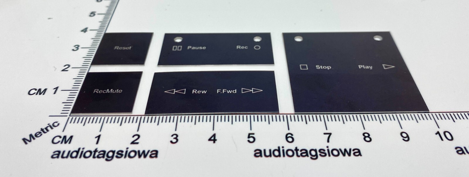 Nakamichi BX-2 Cassette Function Button Labels Custom Made Aluminum Full Set